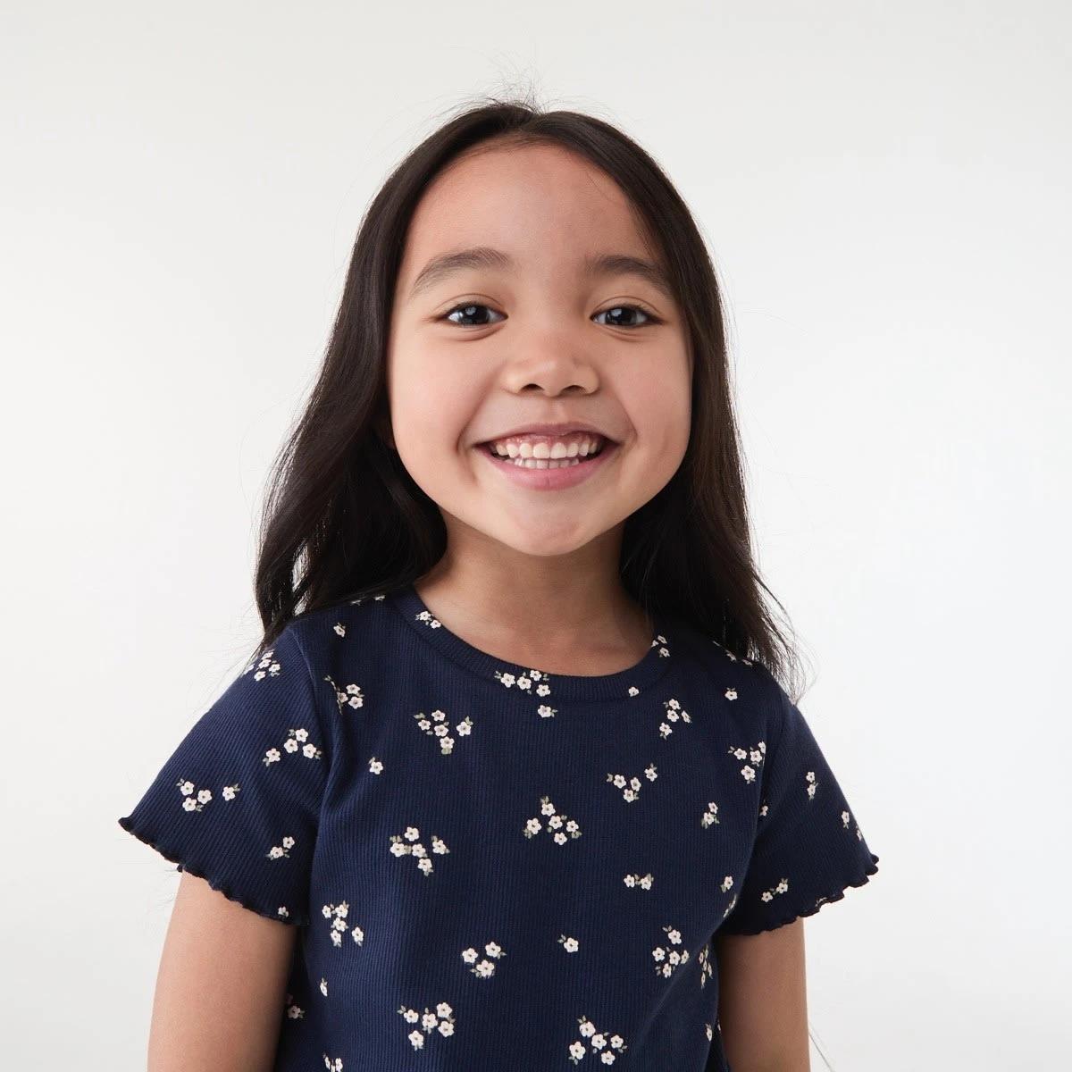 3 Short Sleeve Rib T-shirt FLORAL DITZY NAVY, 3 of 6