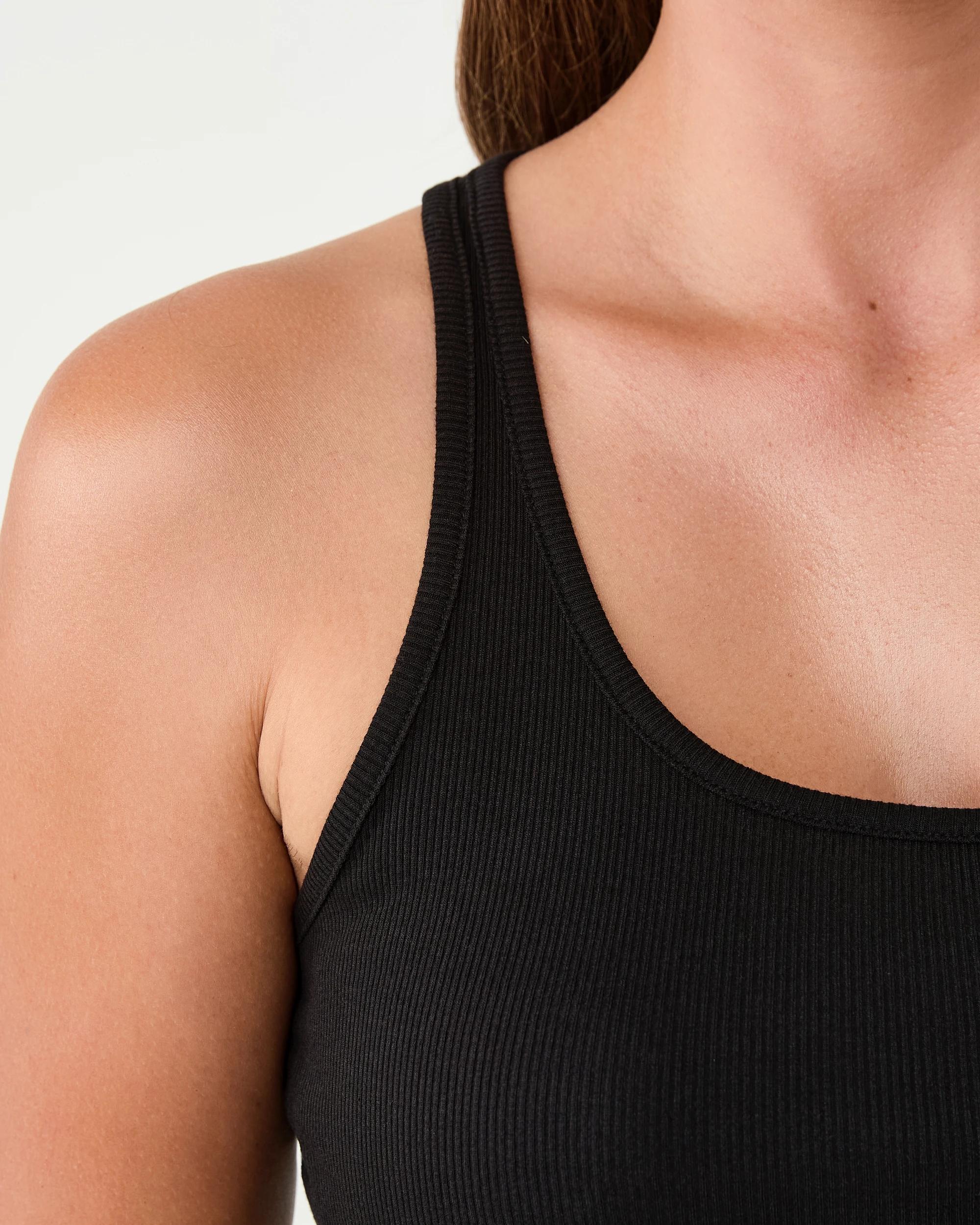 5 Cotton Blend Rib Tank BLACK, 5 of 6