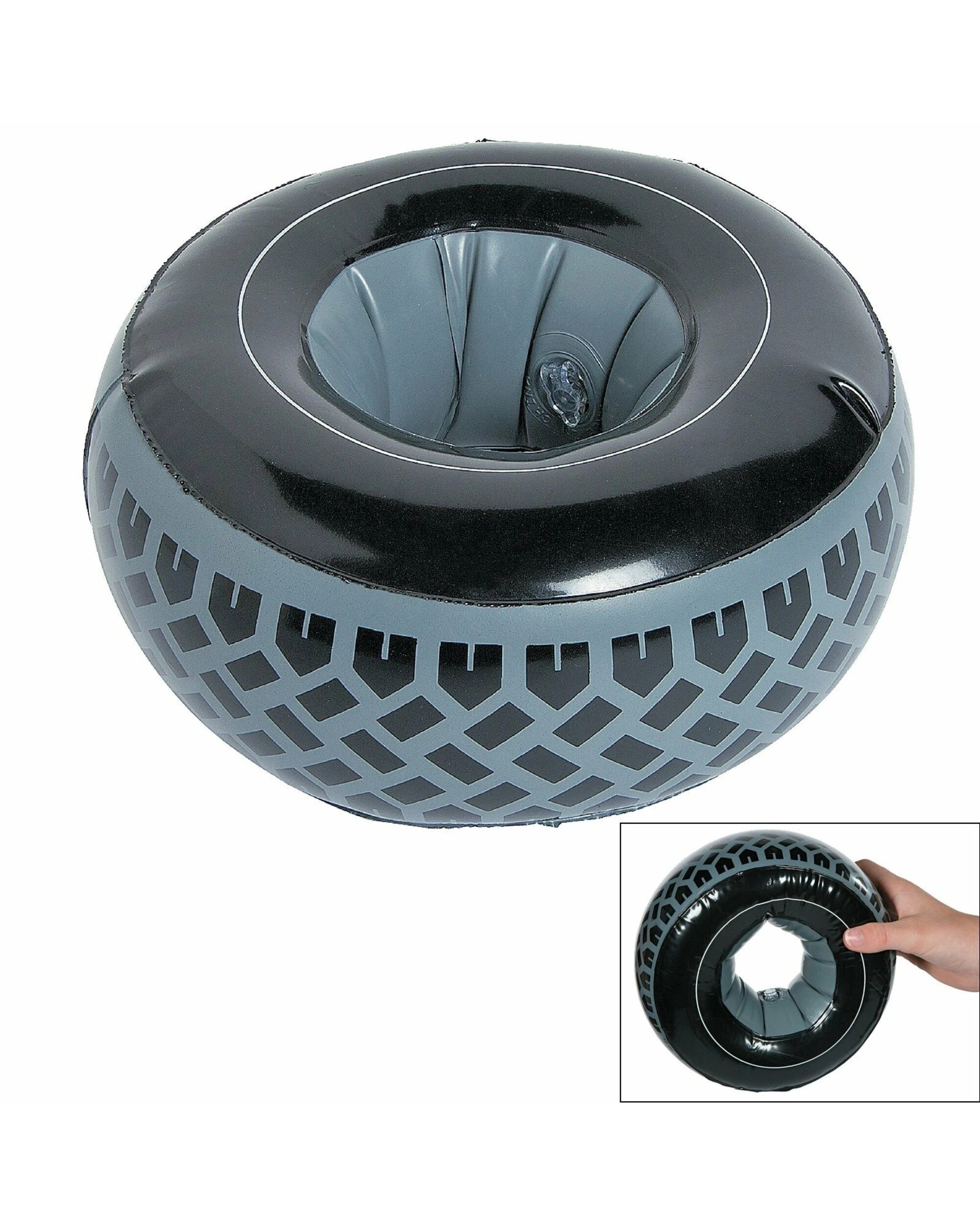 1 Partyrama Black Inflatable Mini Racing Tyres Pack of 12, 1 of 1