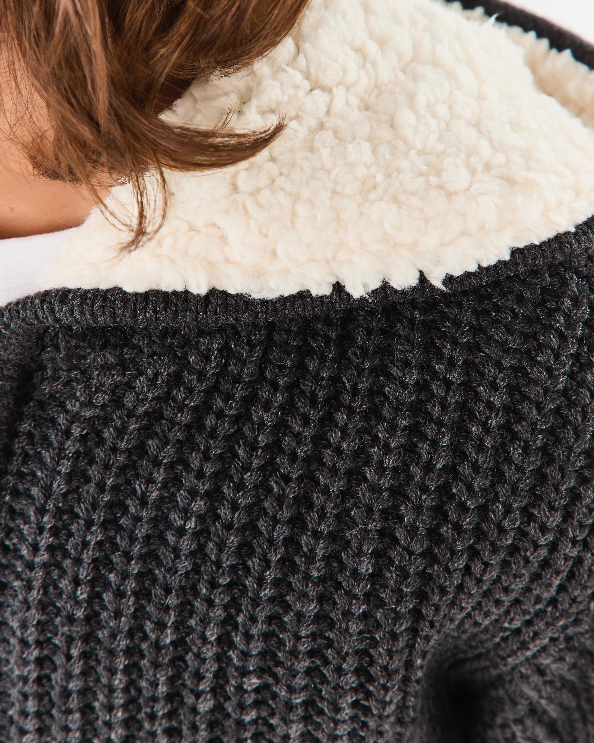 6 Sherpa Knit Hoodie Gry Chmrle, 6 of 8