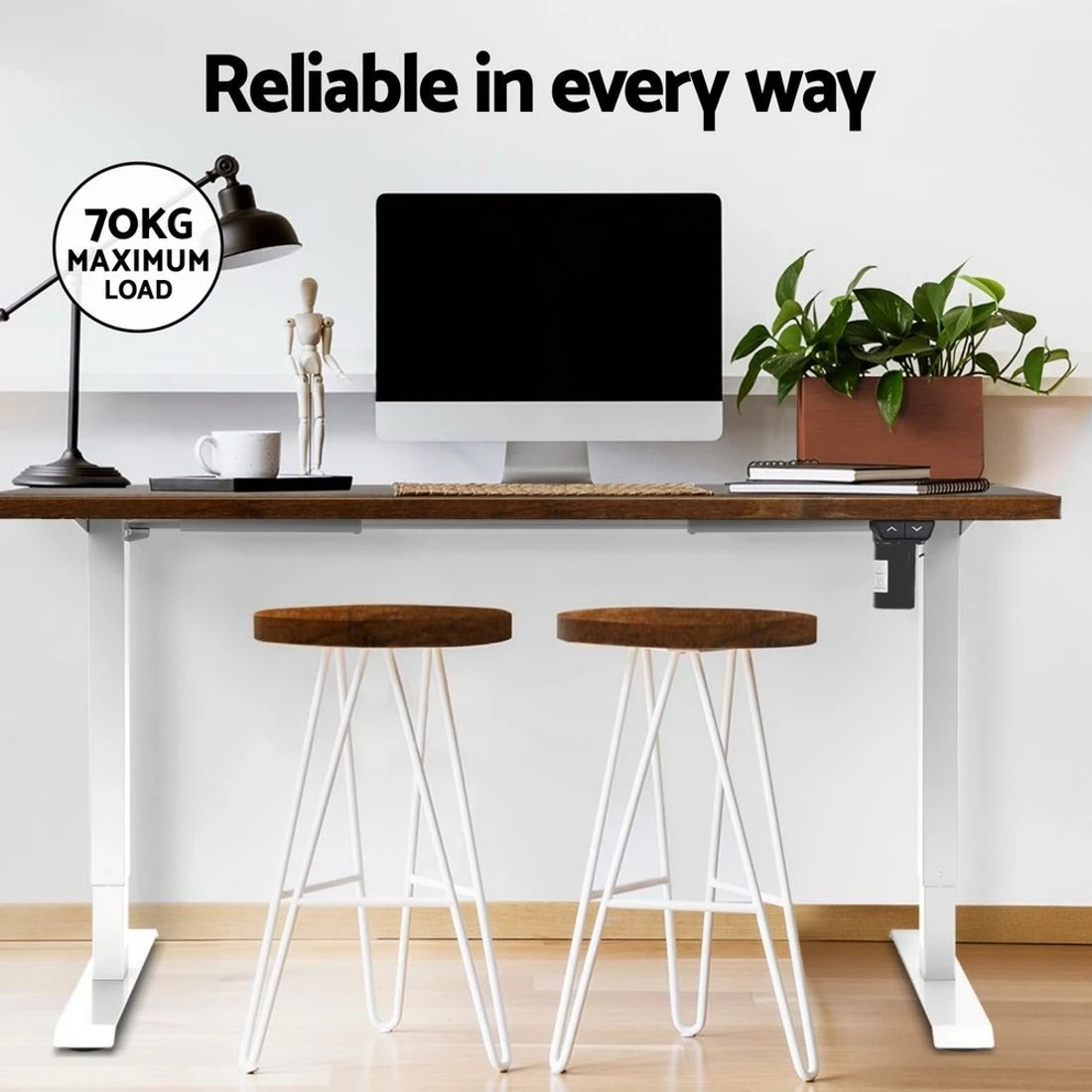 7 Artiss Standing Desk Motorised Sit Stand Desks Rustic  120CM - Brown, 7 of 7