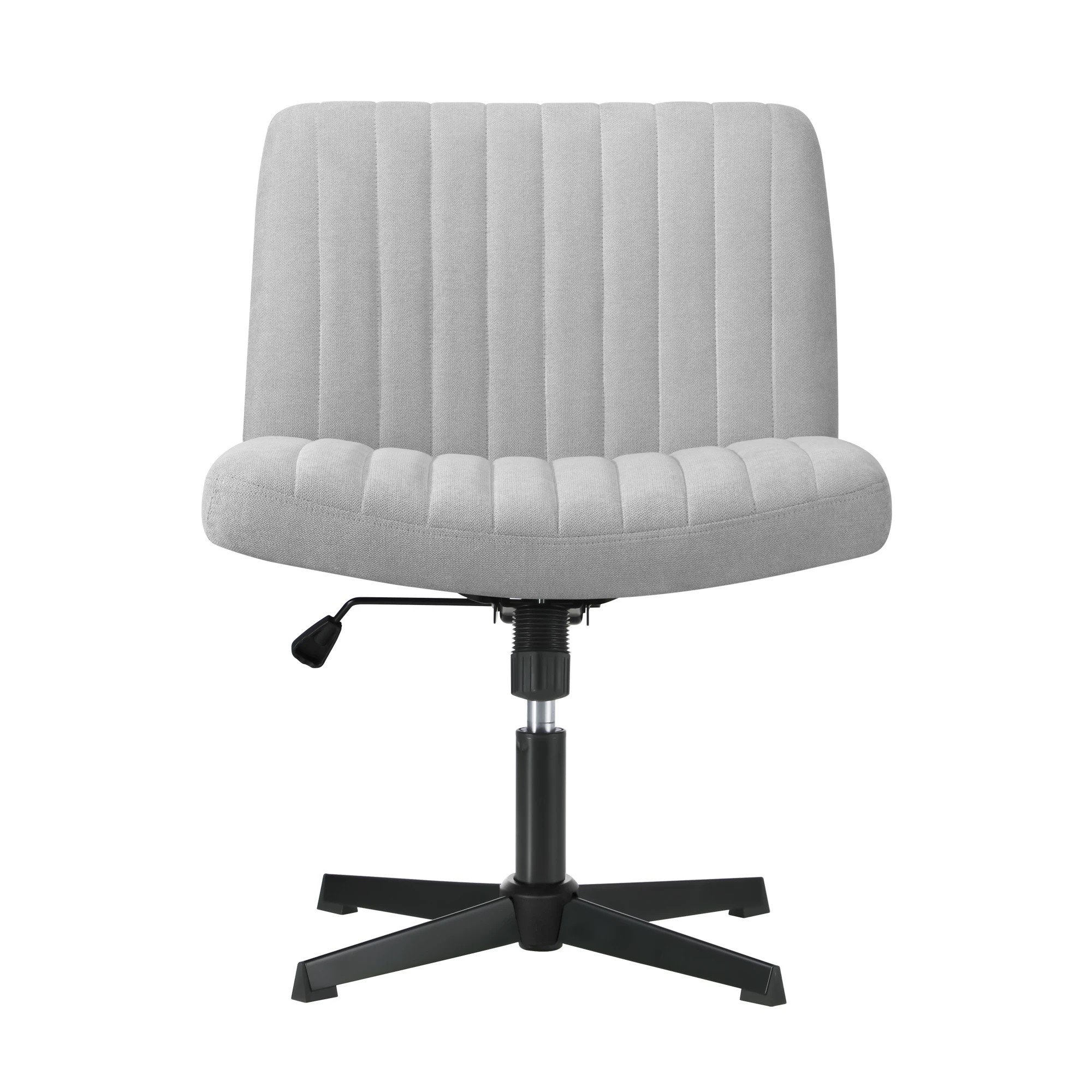 3 Oikiture Mid Back Armless Office Desk Chair Height Adjustable Wide Seat - Grey, 3 of 6