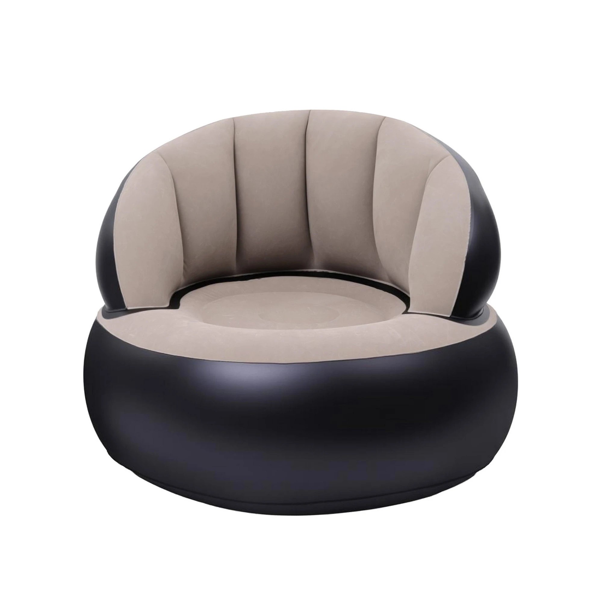 1 Gardeon Inflatable Chair Blow Up Folding Air Chairs Sofa for Camping with Pump - Coffee, 1 of 5