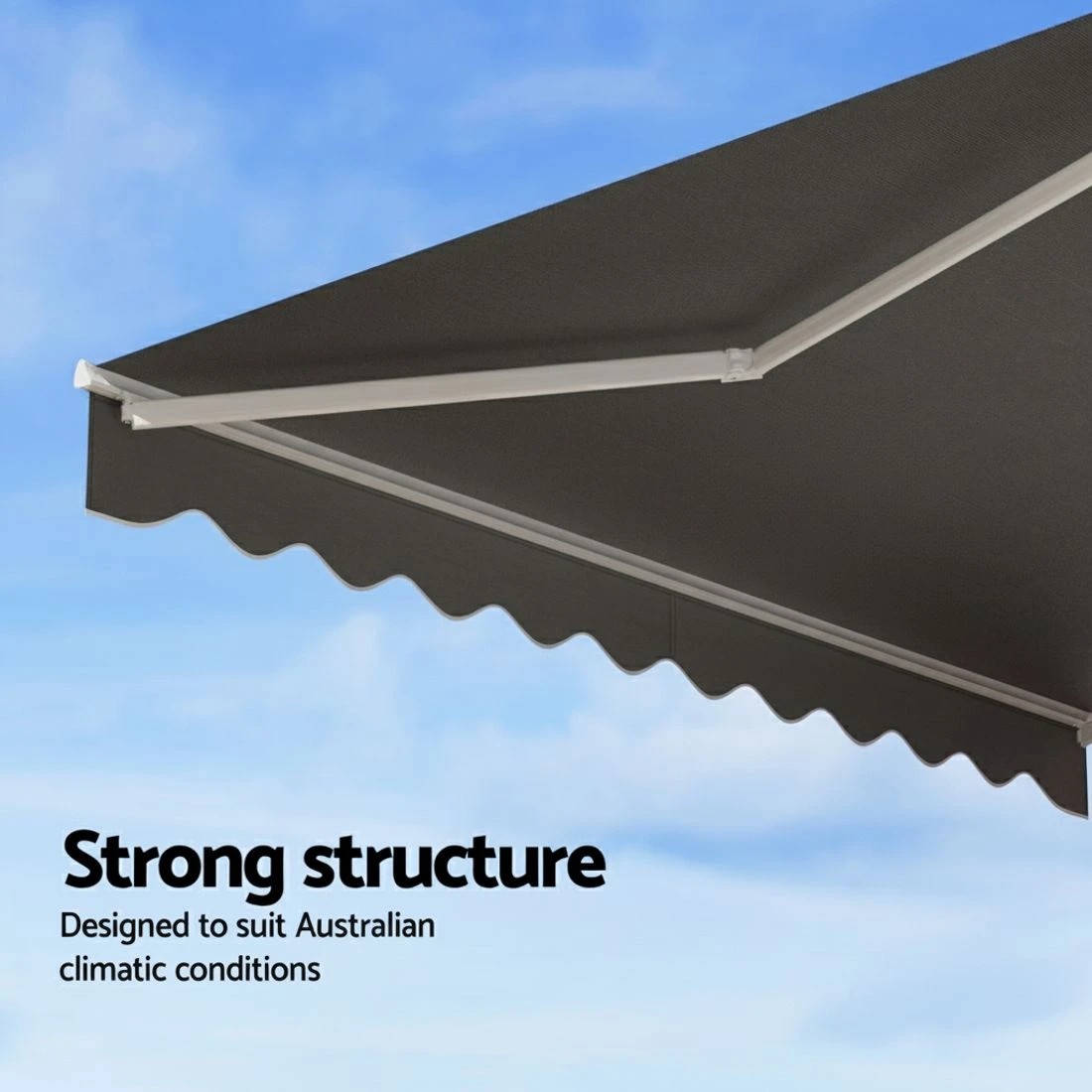 5 Instahut Retractable Folding Arm Awning Manual Sunshade 3M X 2M - Grey, 5 of 9