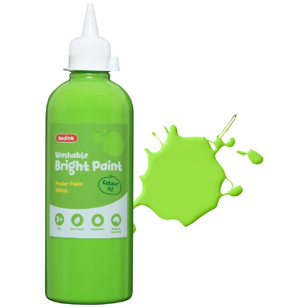 1 Kadink Washable Bright Poster Paint 500mL Light Green, 1 of 2