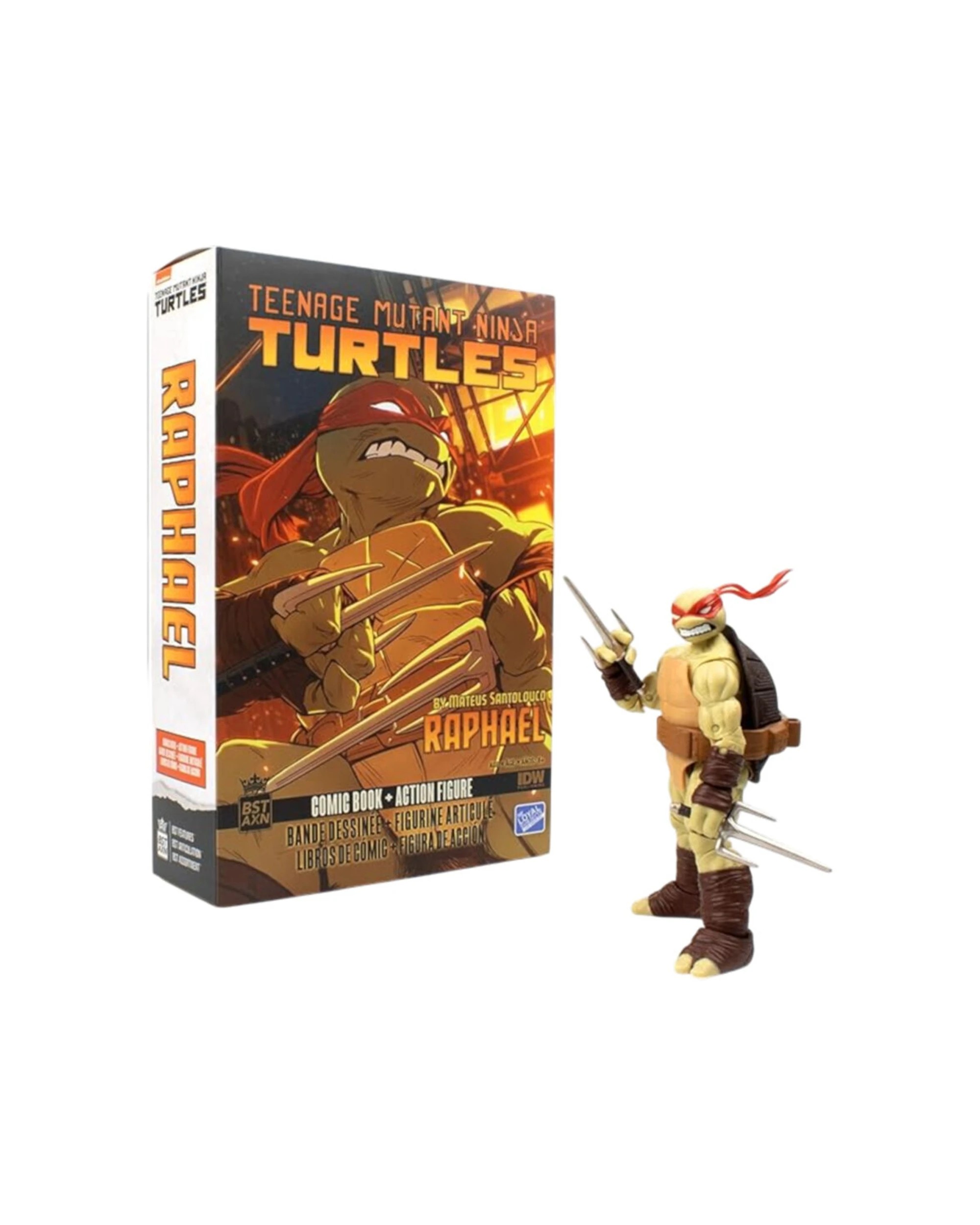 1 Teenage Mutant Ninja Turtles Raphael Action Figure TMNT Comics Bundle IDW Comic - Multi, 1 of 4