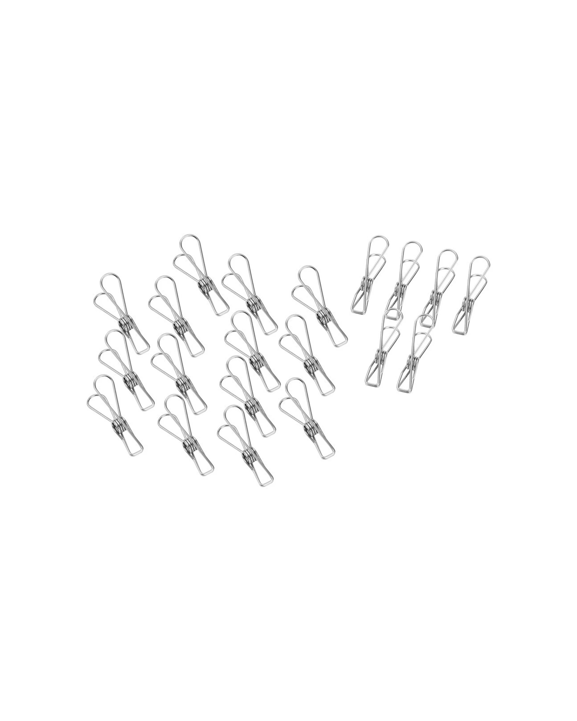 2 20pk Boxsweden 6cm Stainless Steel Hanging Pegs Laundry Clothes Clips Silver
 - Silver, 2 of 3