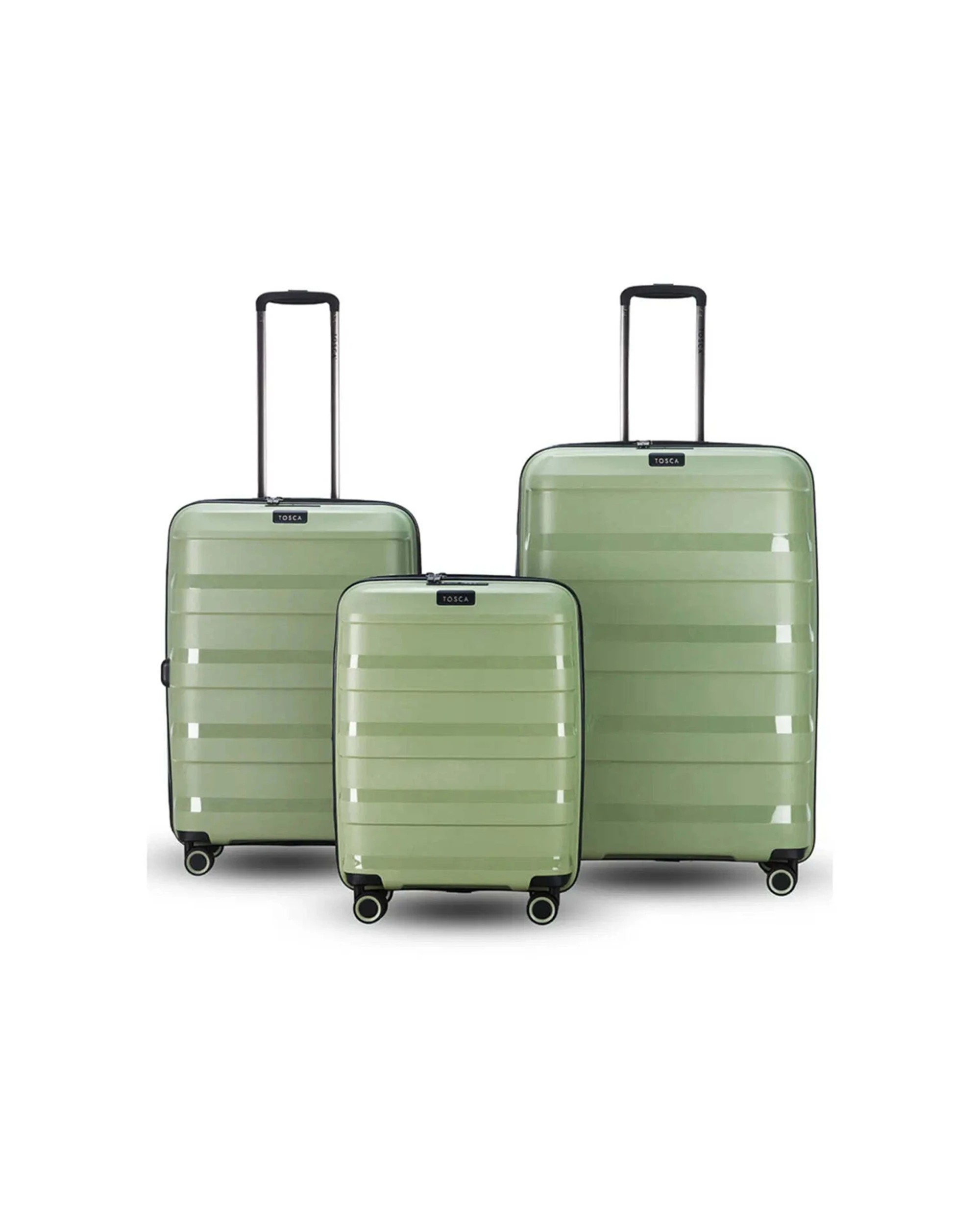 6 Tosca 3Pc Comet Pp Hard Shell Luggage/Suitcase Set - Green, 6 of 6