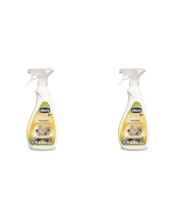 Chicco 2pc Nursing Sensitive Multi-Surface Cleaning Spray Natural Hygienic - Multi