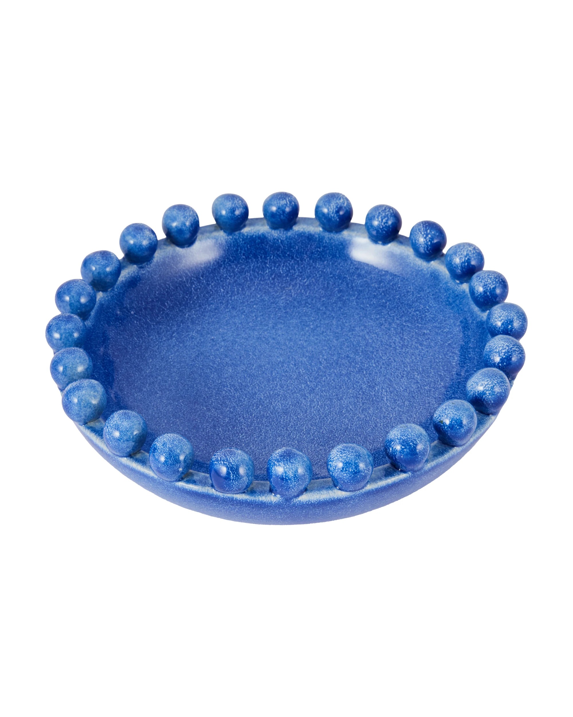 1 Blue Beaded Edge Decor Bowl, 1 of 5