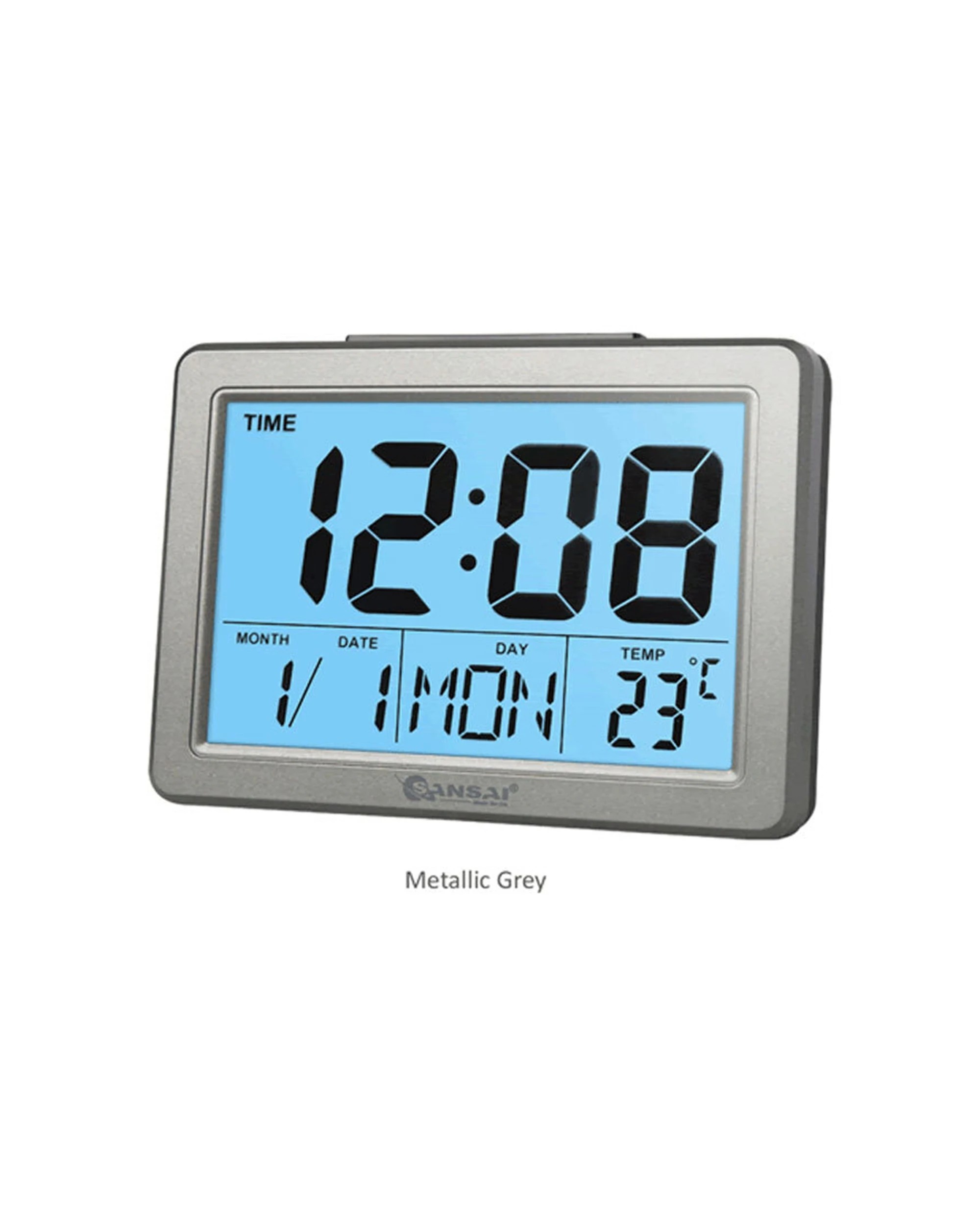 4 Sansai LCD Digital Alarm Clock Date Temperature Backlight 12/24Hr 13.8cm - White, 4 of 4
