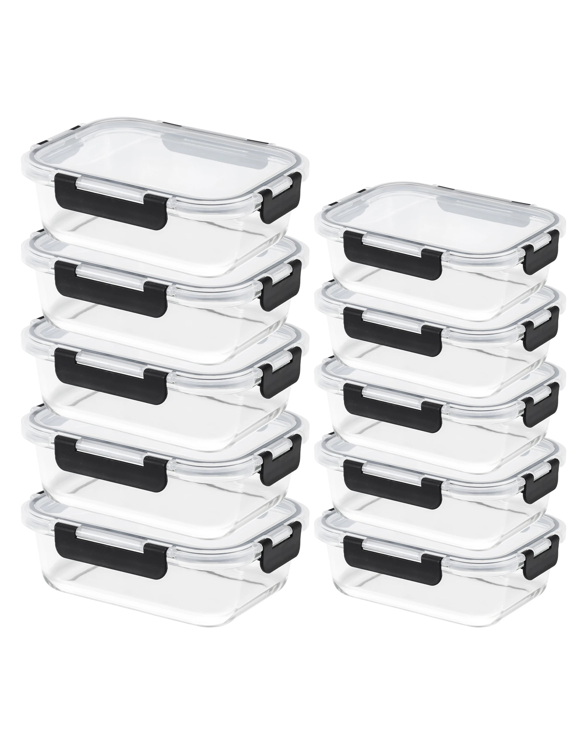 1 ZUNI Glass Food Container 10 Packs Airtight Meal Pre Storage, 1 of 8