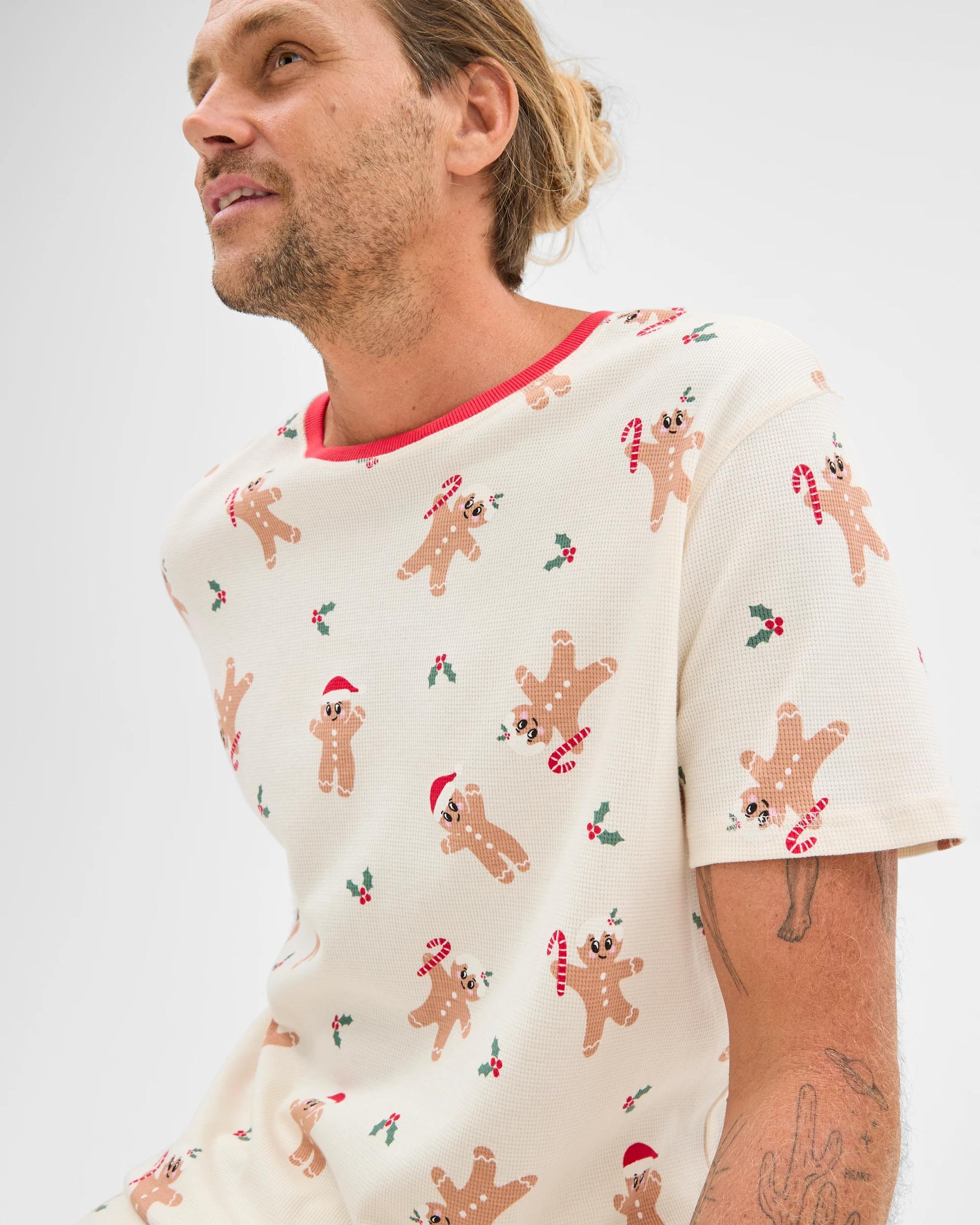6 Target Family Matching Christmas Gingerbread Australian Cotton Mens Waffle Pyjama Set GINGERBREAD, 6 of 7