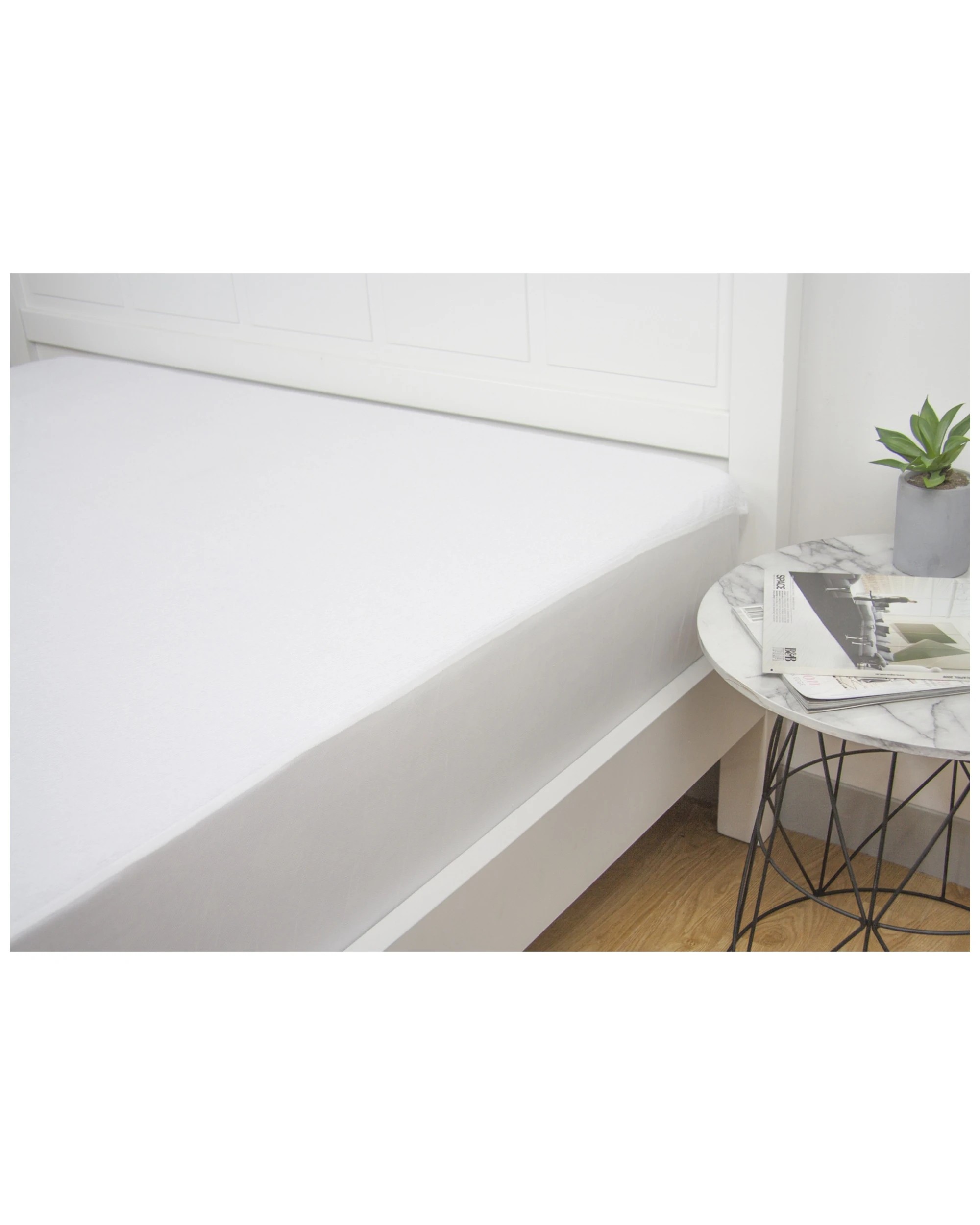 1 ARDOR Mattress Protector King Single Waterproof Machine Washable Towelling - White, 1 of 3