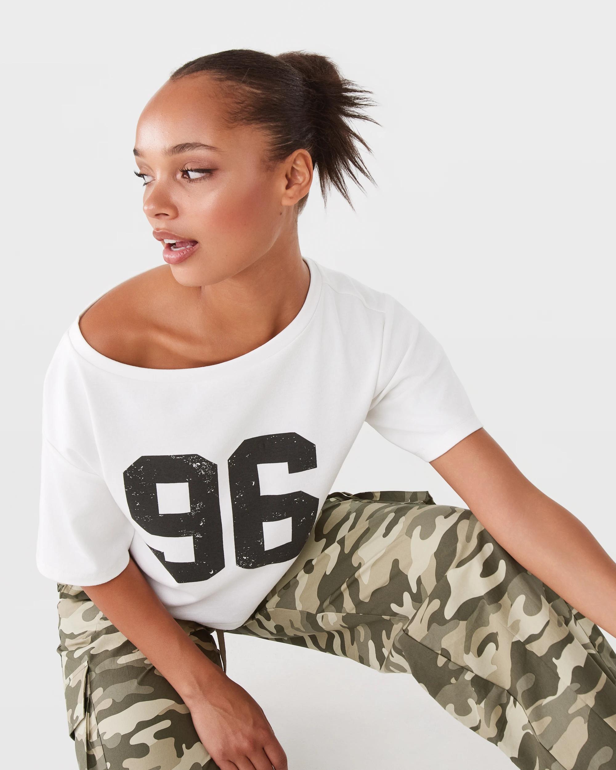 7 Off The Shoulder Print T-shirt Snw White, 7 of 10