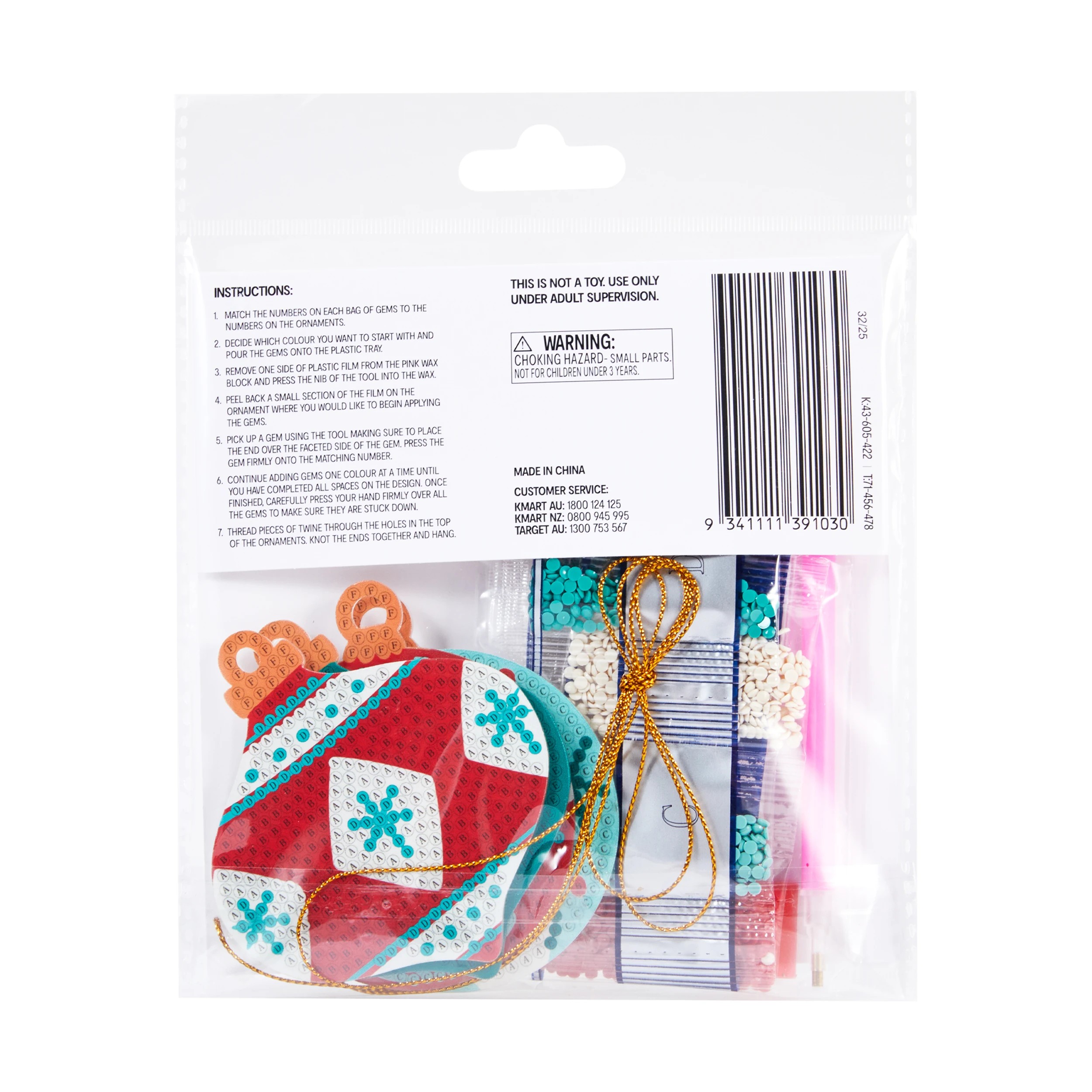 3 DIY Gem Art Ornament Kit, 3 of 3