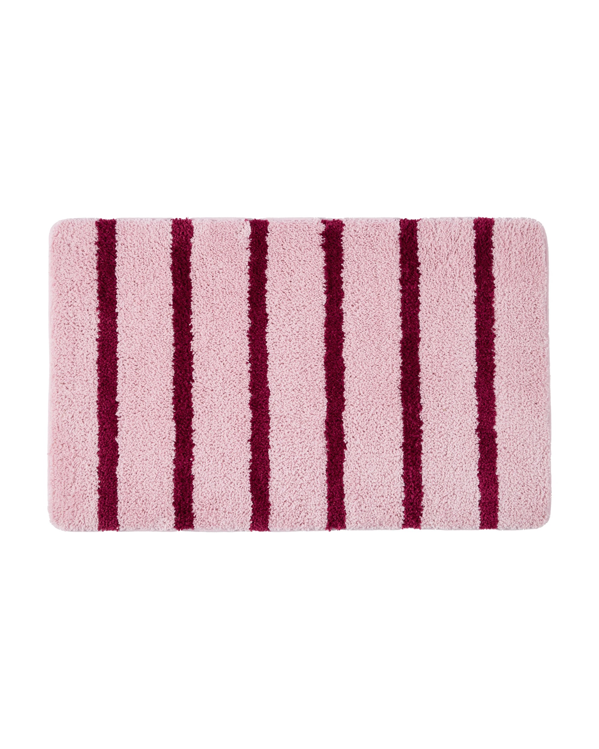 1 Memory Foam Bath Mat - Pink Stripe, 1 of 5
