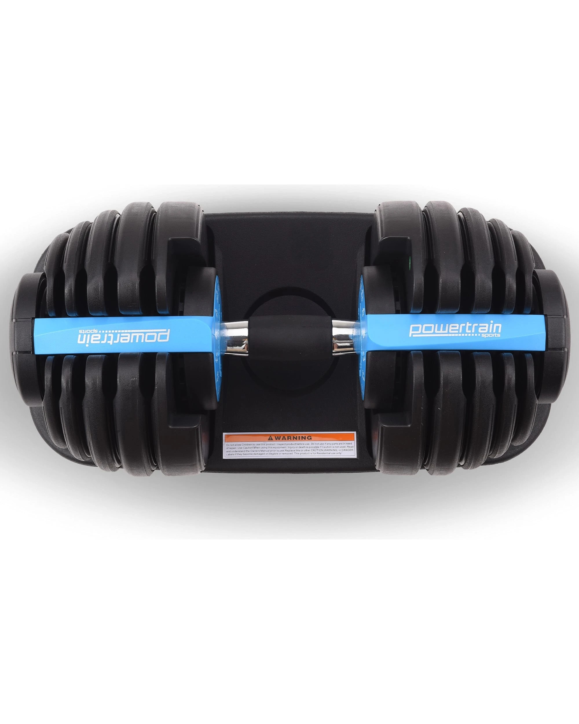 7 Powertrain 24kg Adjustable Dumbbell Home Gym Exercise Weights Free Workout Blue, 7 of 7