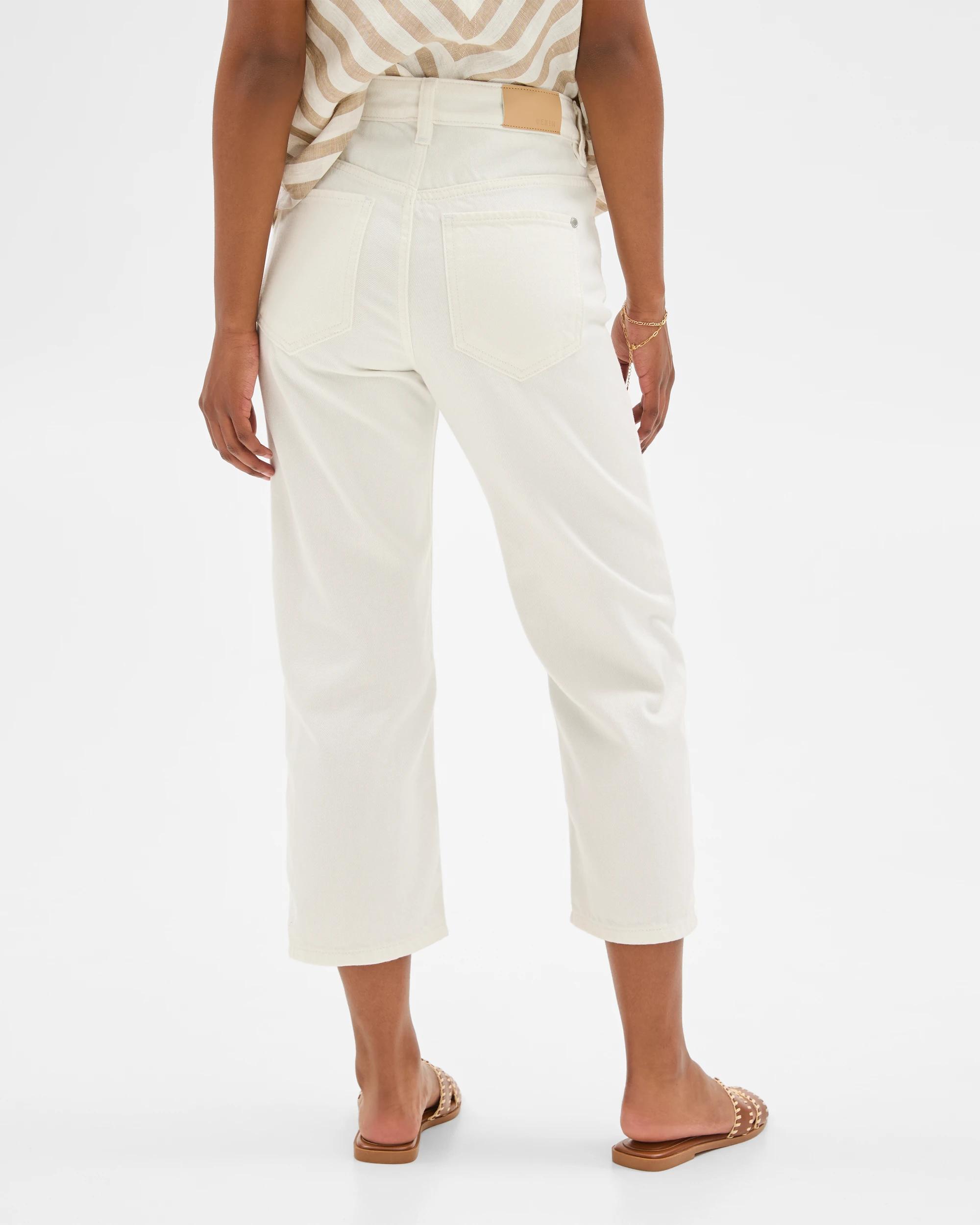 4 Target Petites Crop Length Straight Cut Denim Jeans - Bella WHITE, 4 of 5