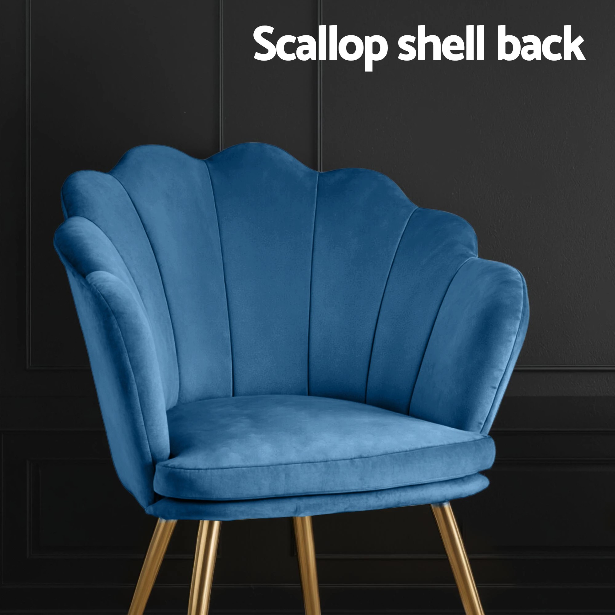 6 Artiss Armchair Velvet   Callista - Blue, 6 of 7