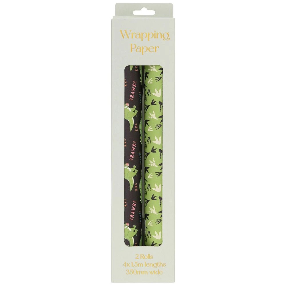 1 Otto Gift Wrap Dino 2 Pack, 1 of 2