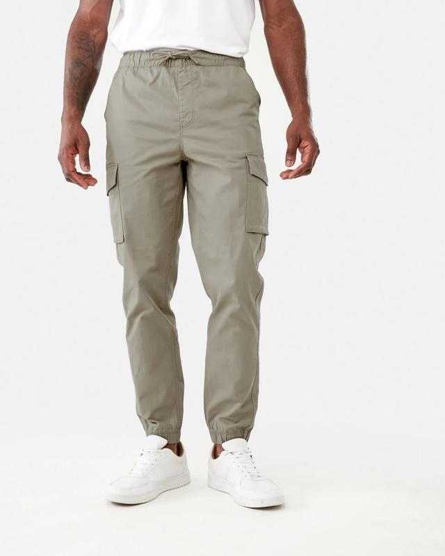 Elastic Waist and Cuffed Cargo P