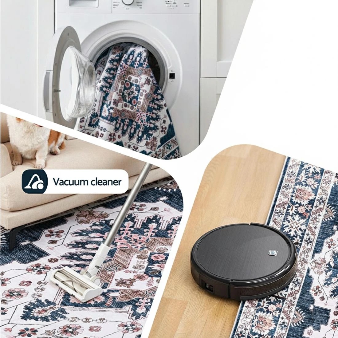 7 Artiss Floor Rug 160X230cm Large Washable Persian Area Rug Living Room - Blue, 7 of 9