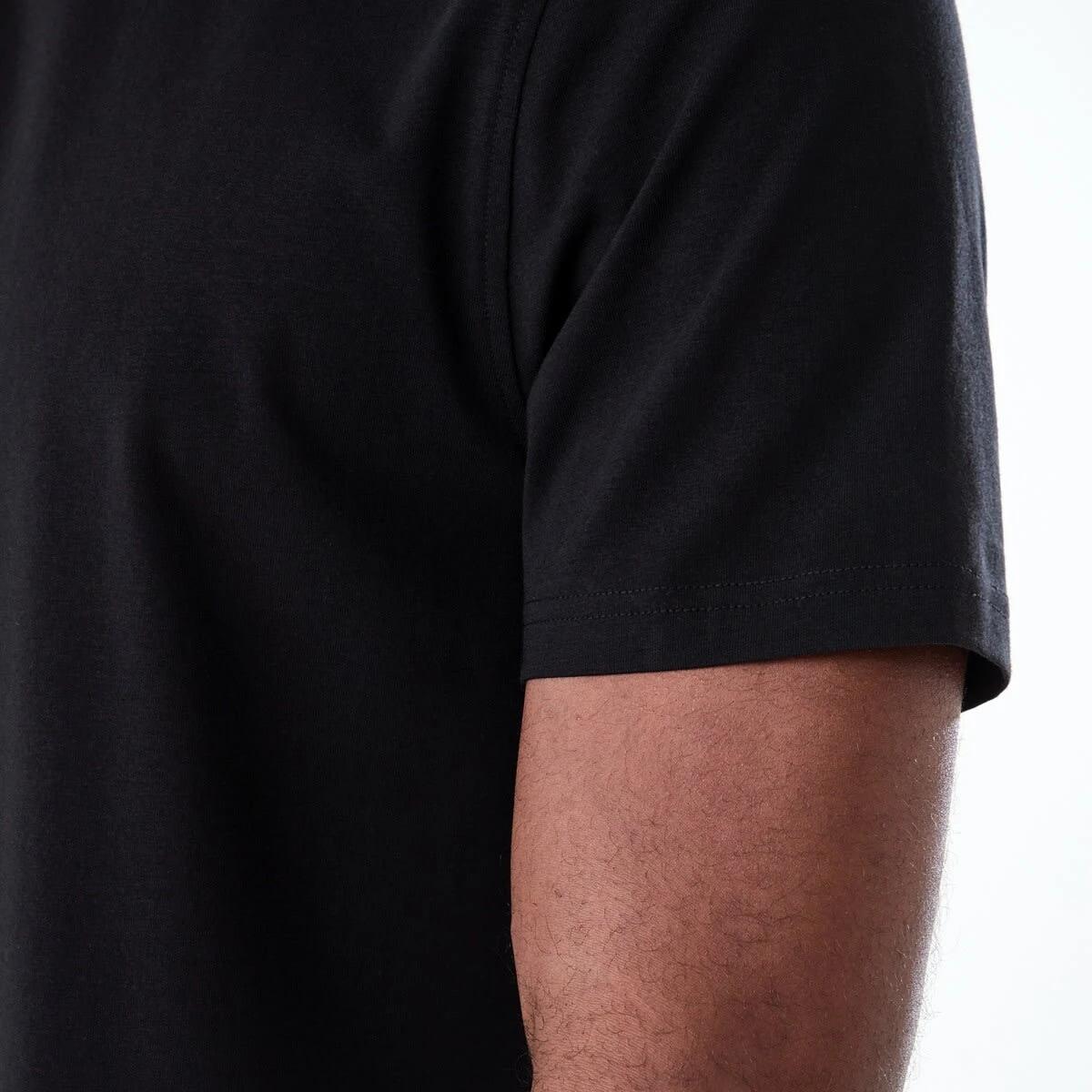 6 Short Sleeve Cotton Elastane Top BLACK, 6 of 6