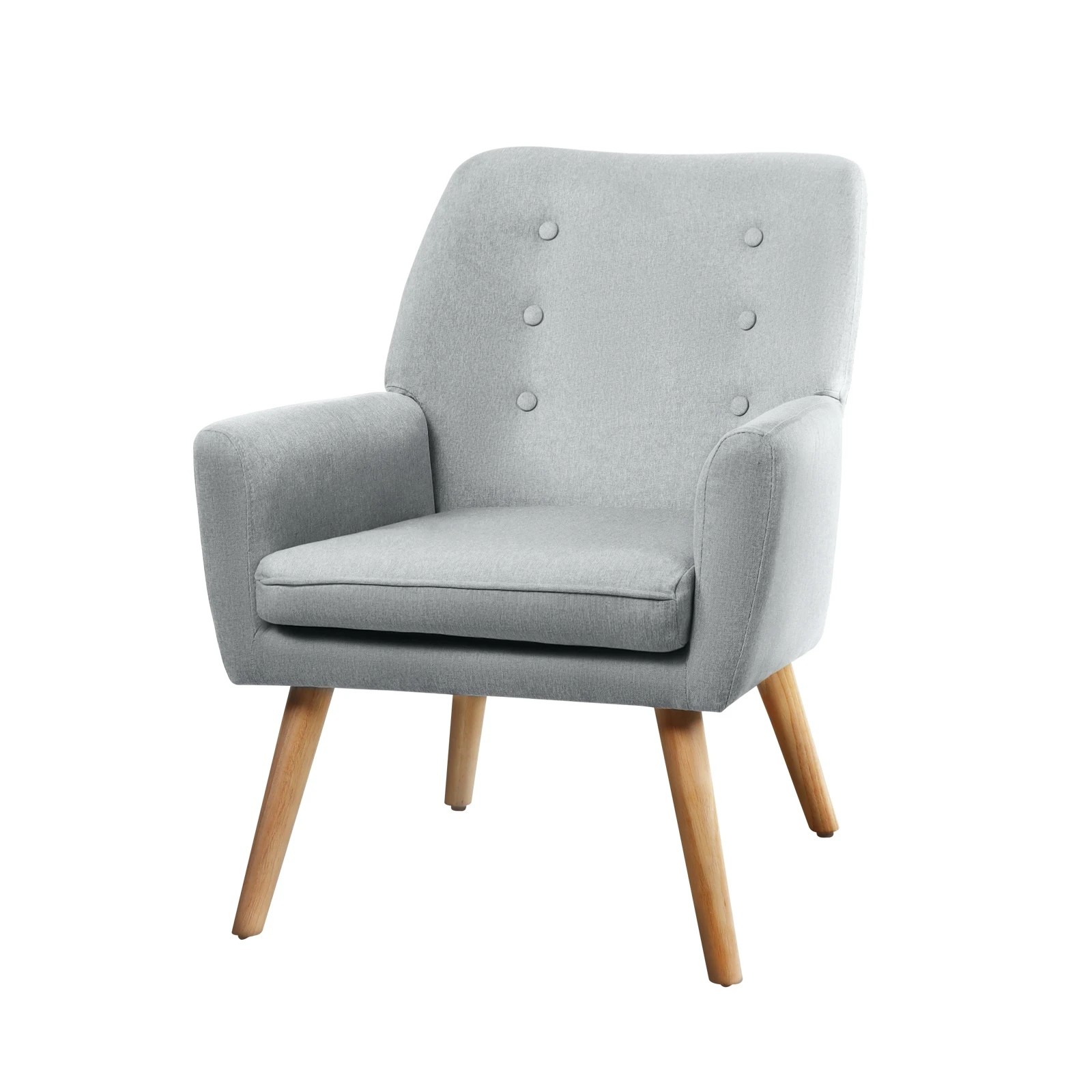 1 Oikiture Armchair Lounge Chair Linen Accent Armchairs Tub Chairs Sofa
 - Grey, 1 of 10