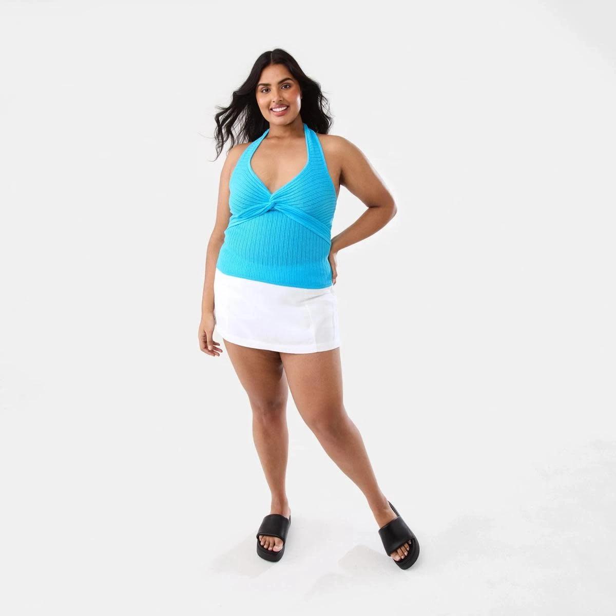 4 Halter Twist Front Top AQUAMARINE, 4 of 10