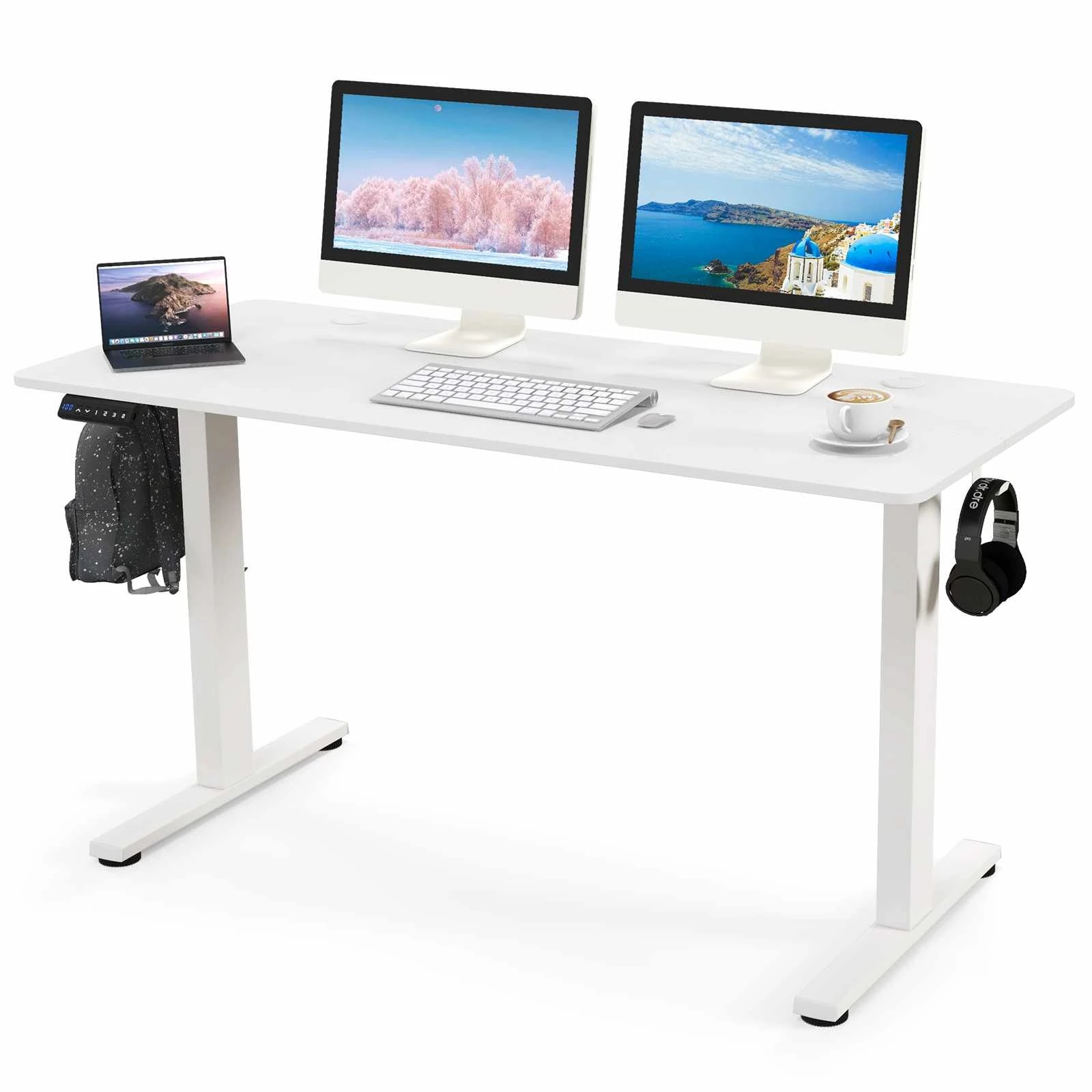 3 Costway 140cm Electric Standing Desk 3 Height Memory Computer Desk, 3 of 3