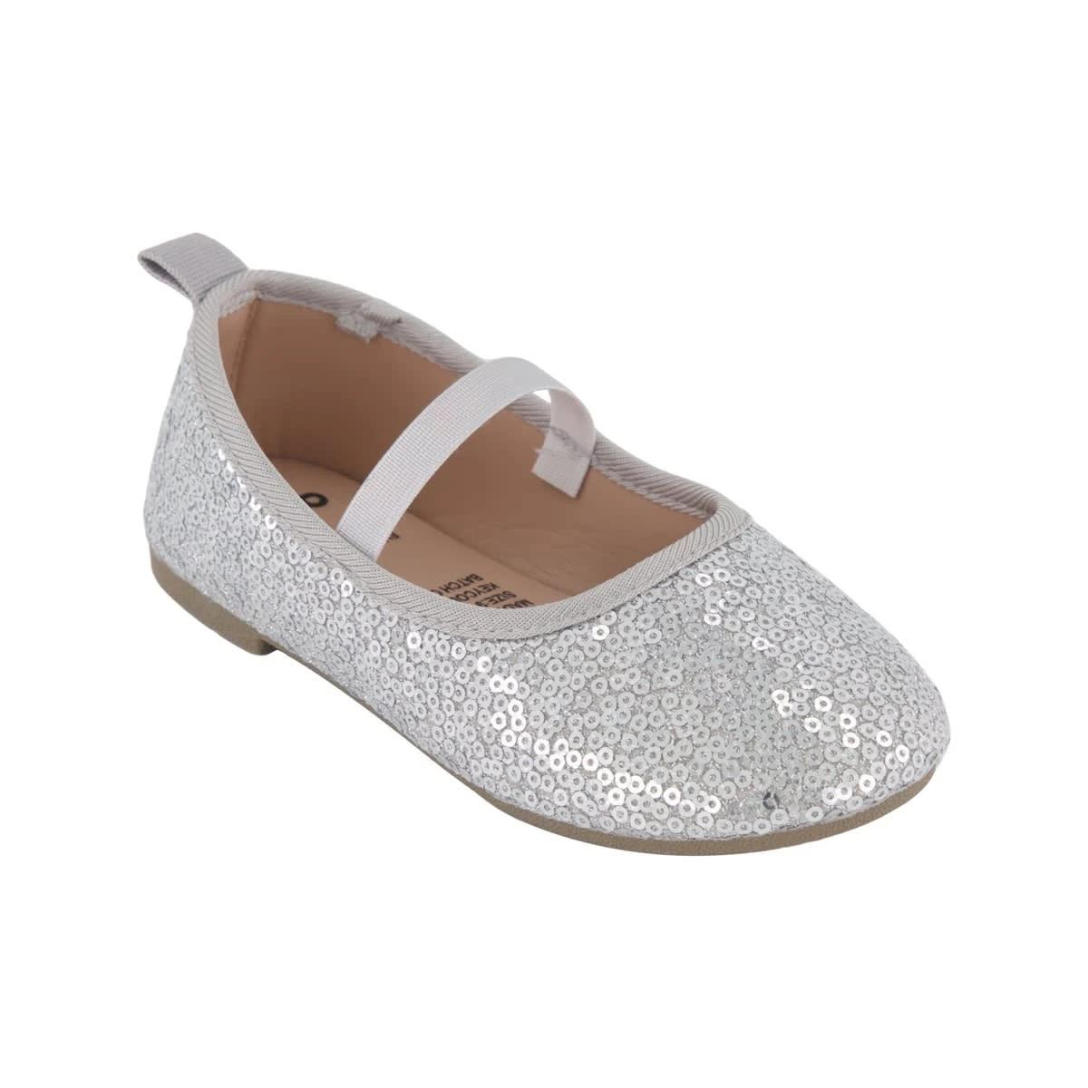 1 Junior Sequin Flats IRIDESCENT SILVER SEQUIN, 1 of 5