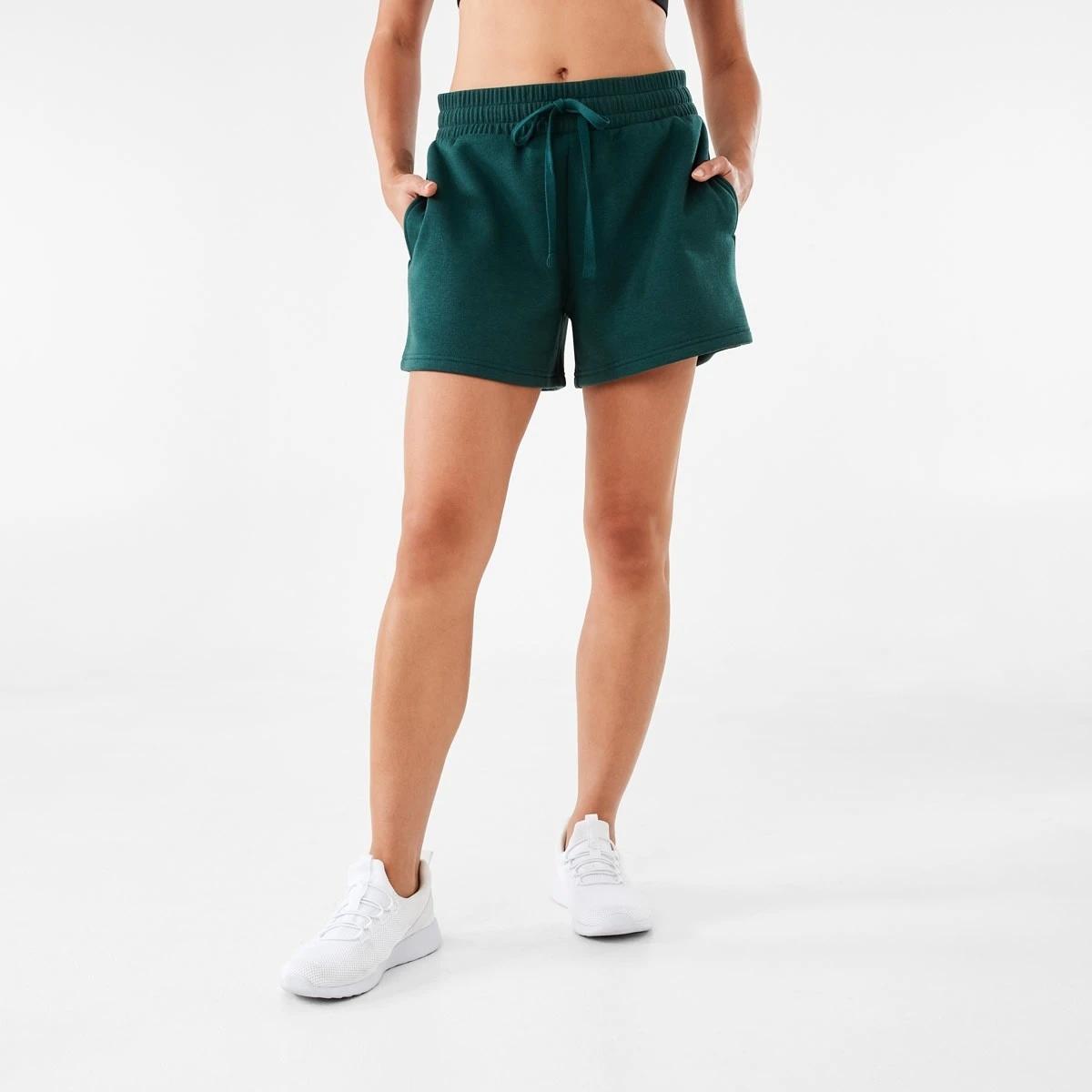 6 Active Womens Fleece Shorts Grn Yucca, 6 of 6