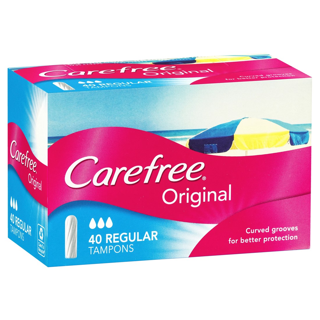 1 Carefree 40 Pack Original Tampons - Regular, 1 of 4