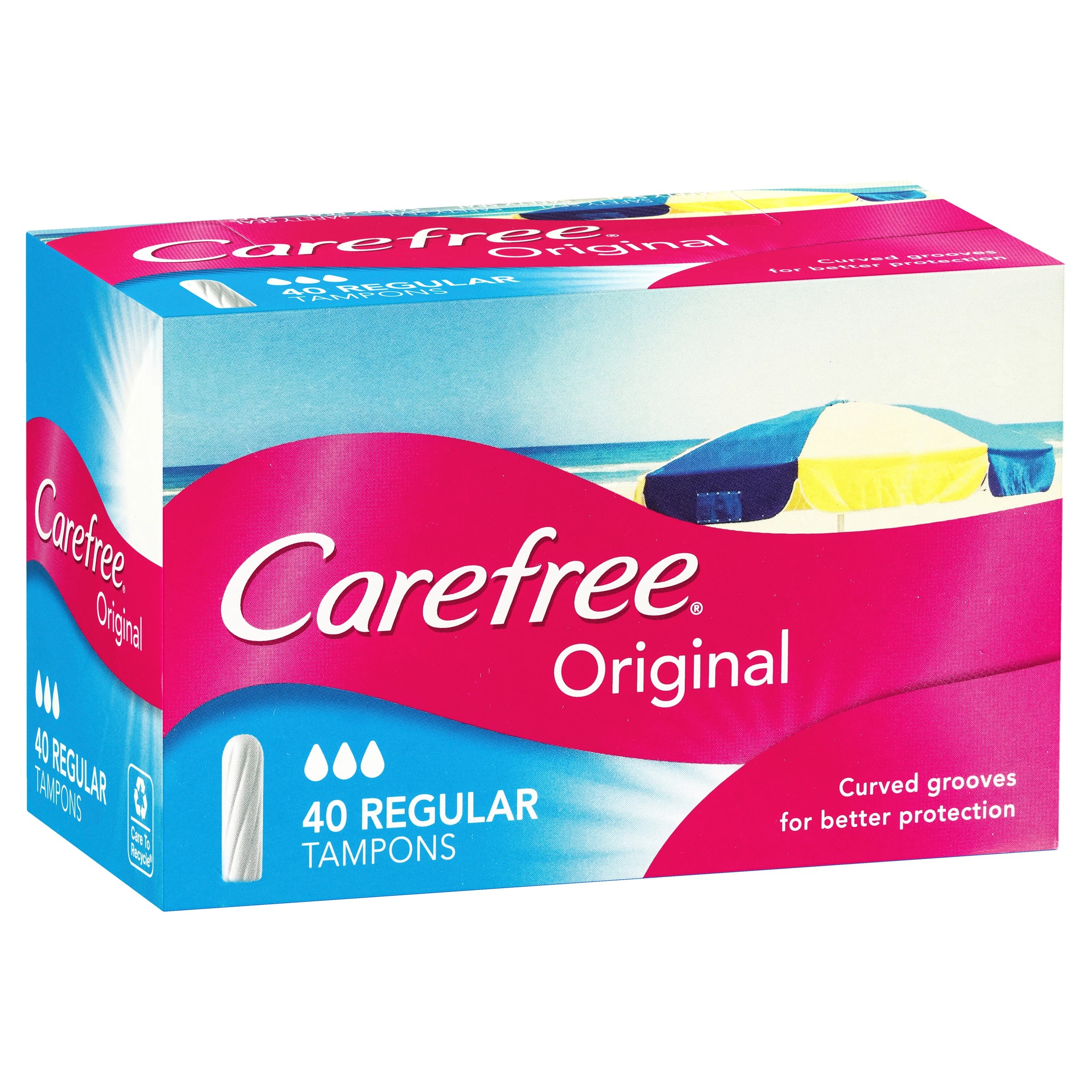 1 Carefree 40 Pack Original Tampons - Regular, 1 of 5