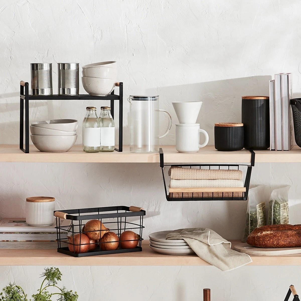 9 Wire and Wood Undershelf Basket, 9 of 9