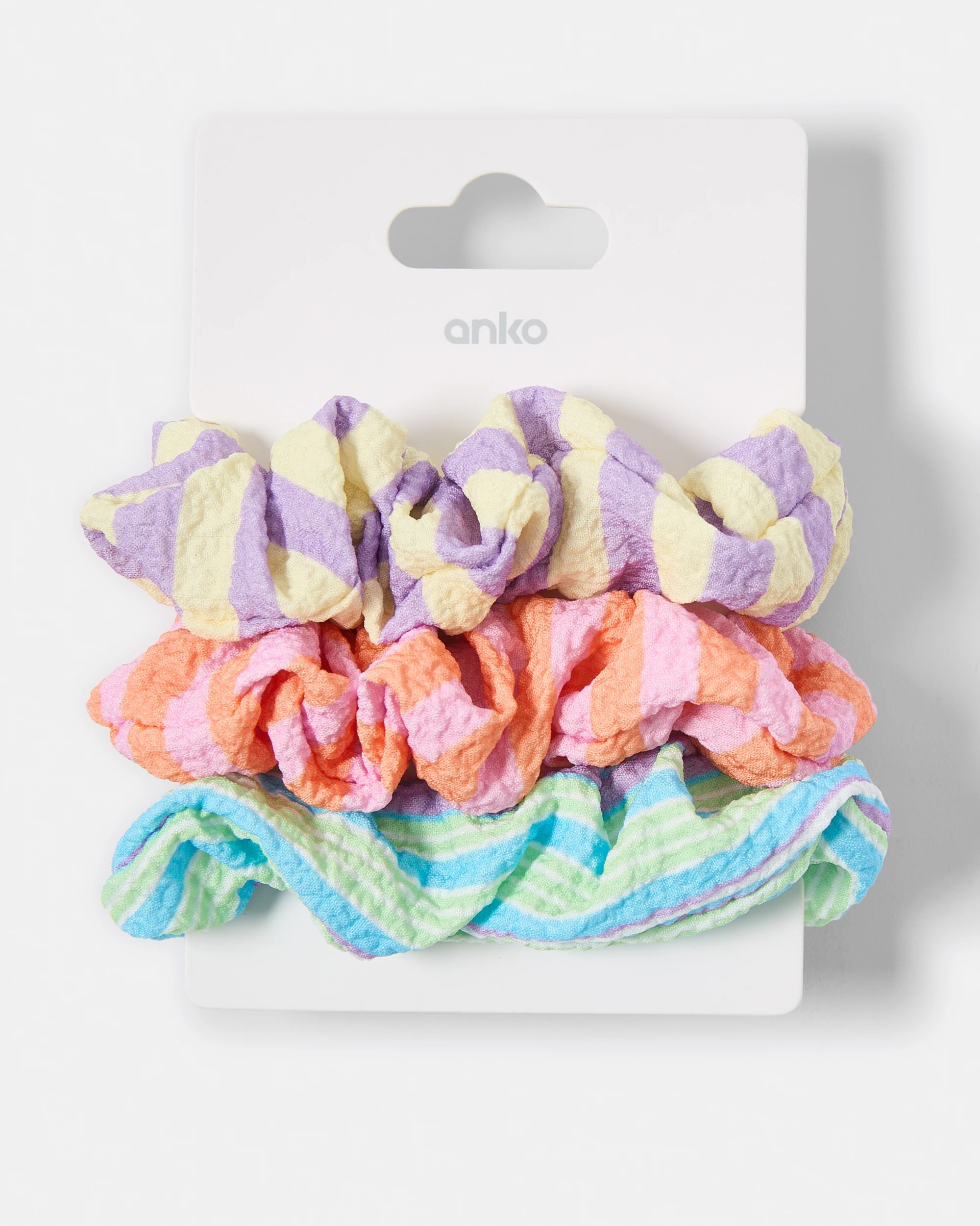 5 3 Pack Bright Stripe Hair Scrunchies, 5 of 5