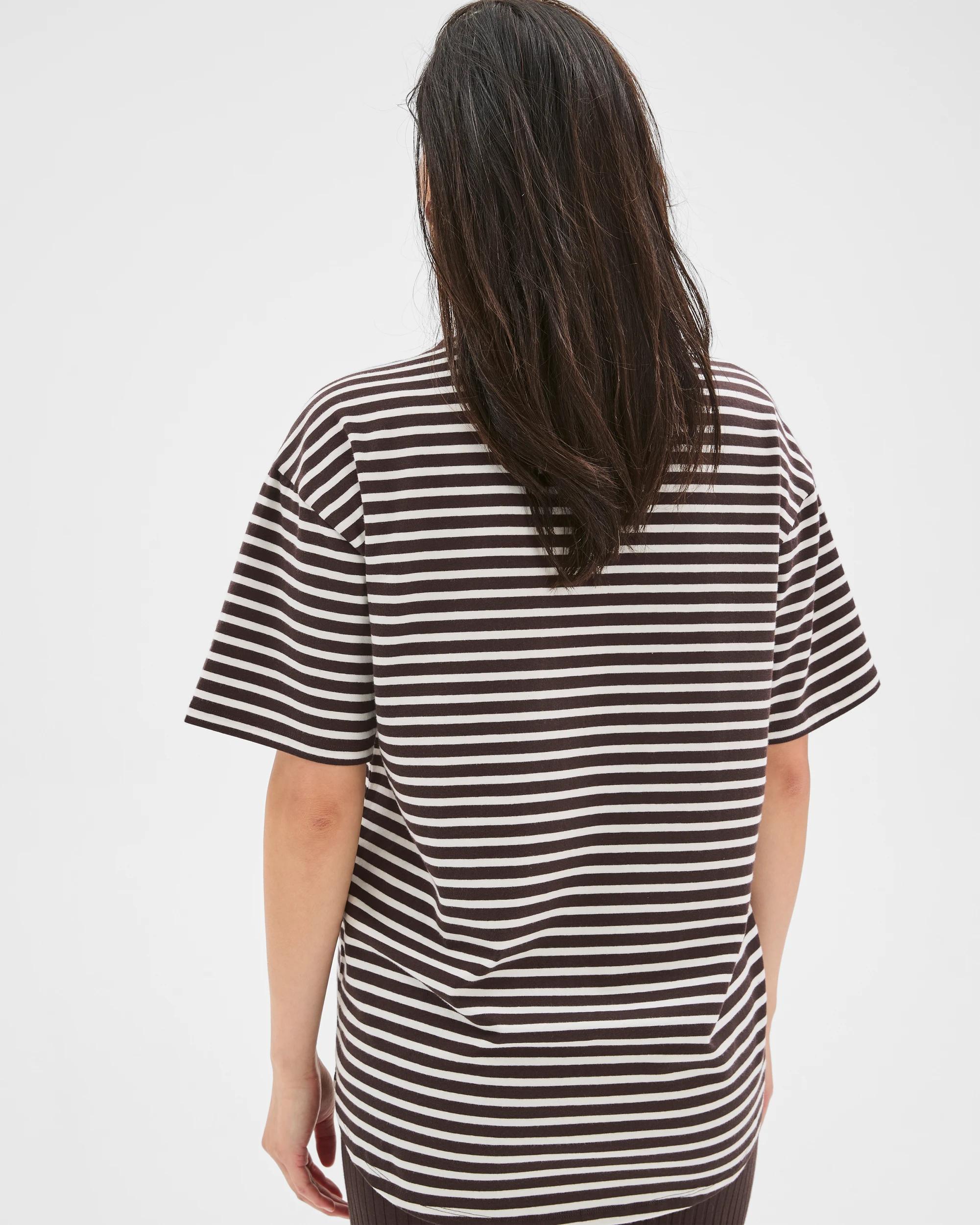 7 Target Maternity Australian Cotton Crew Neck T-Shirt CHOCOLATE/WHITE STRIPE, 7 of 9