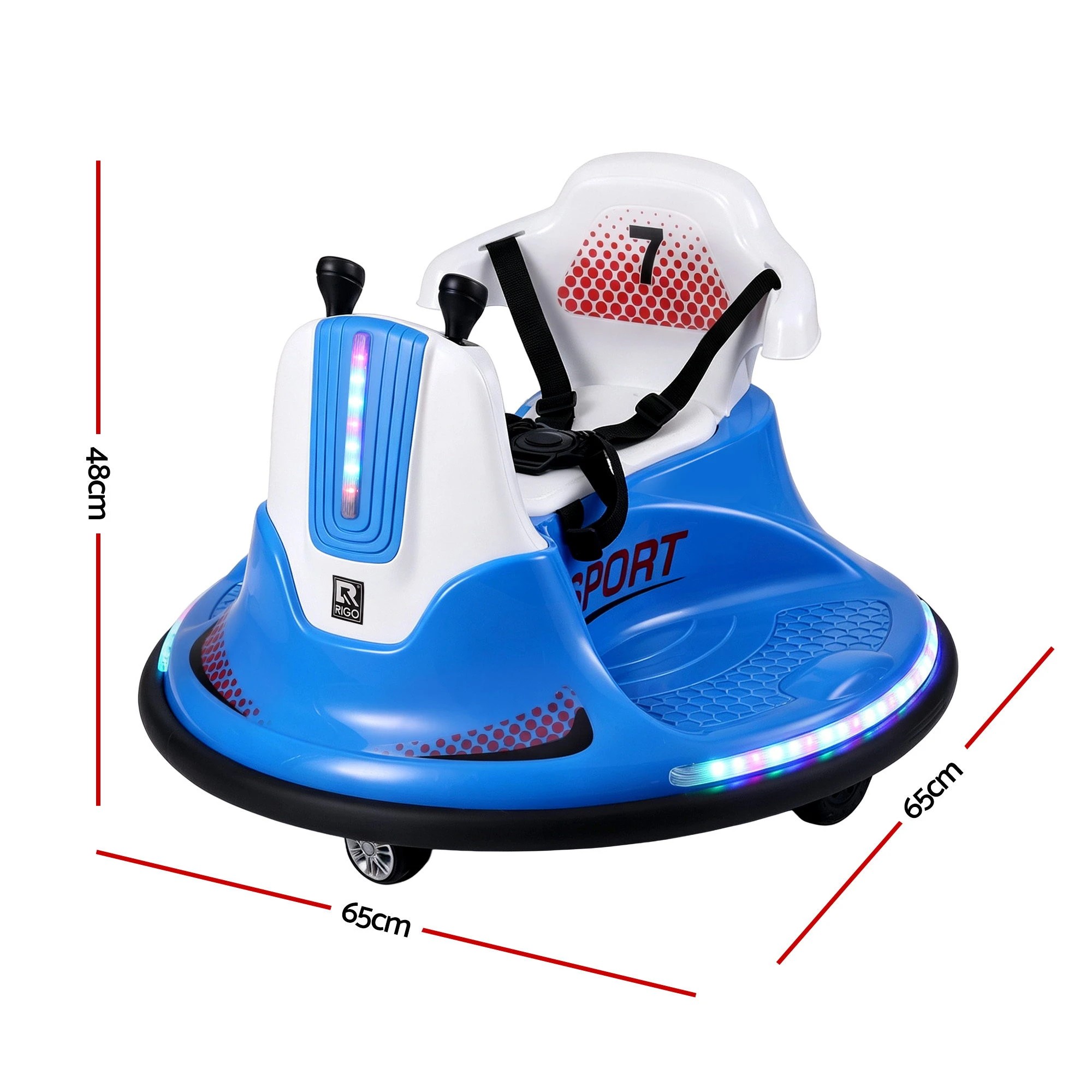 2 Rigo Ride on Cars Kids Bumper 12V Ride on Toy Toddler Remote Control - Blue, 2 of 10