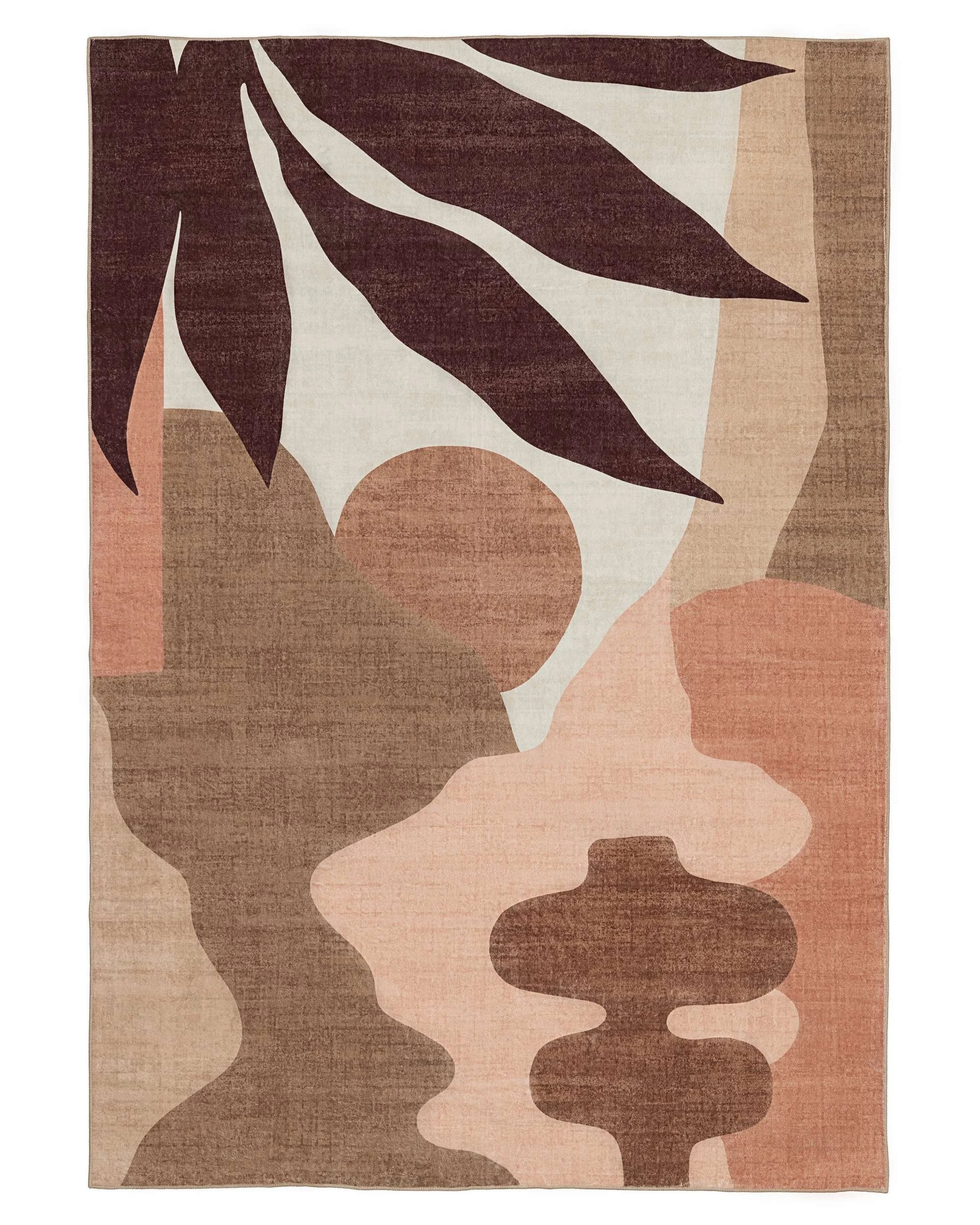 1 Loopsie Preta Printed Washable Rug-220cm x 150cm - Brown, 1 of 9