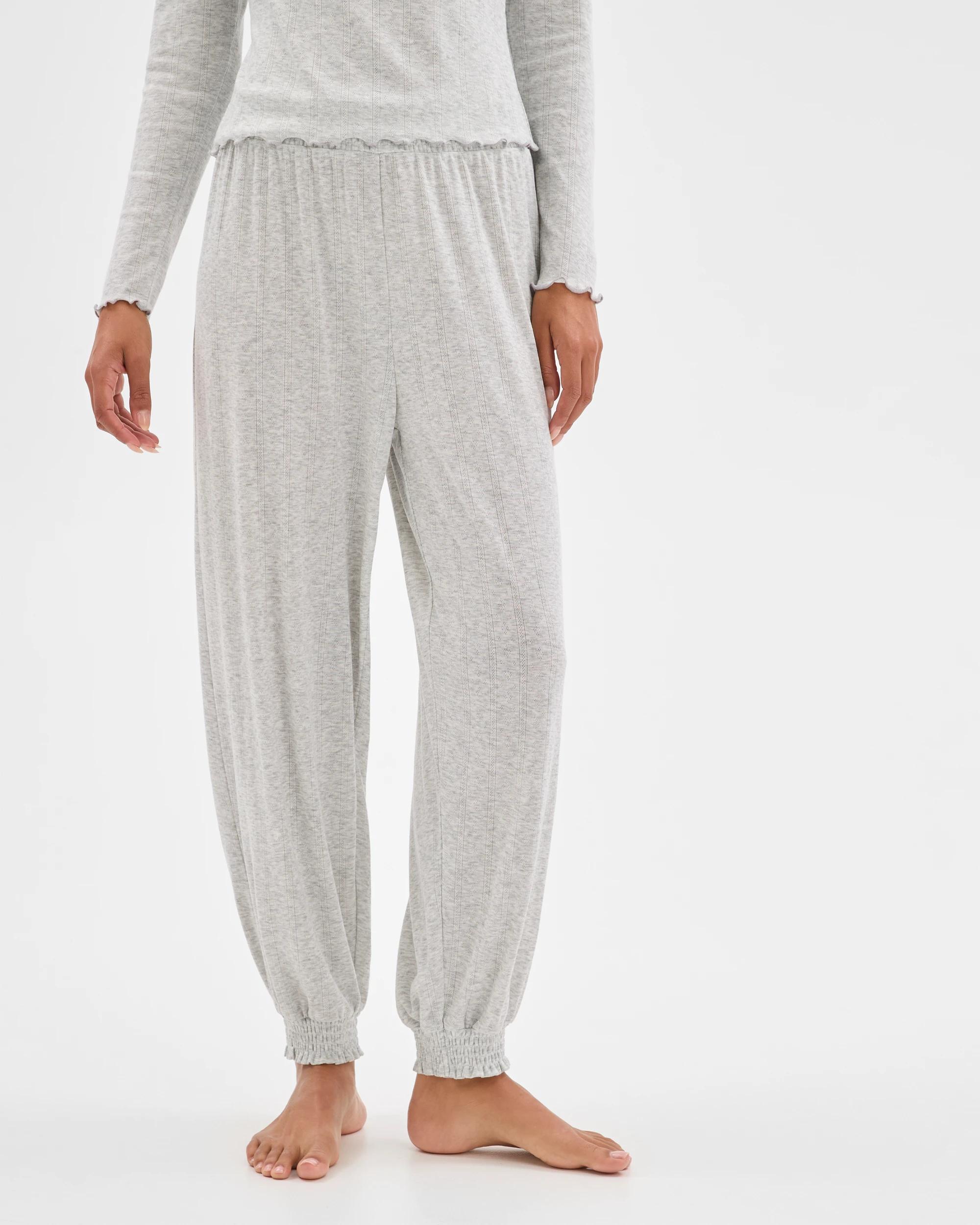 3 Target Woman Pointelle Balloon Sleep Pants GREY MARLE, 3 of 7