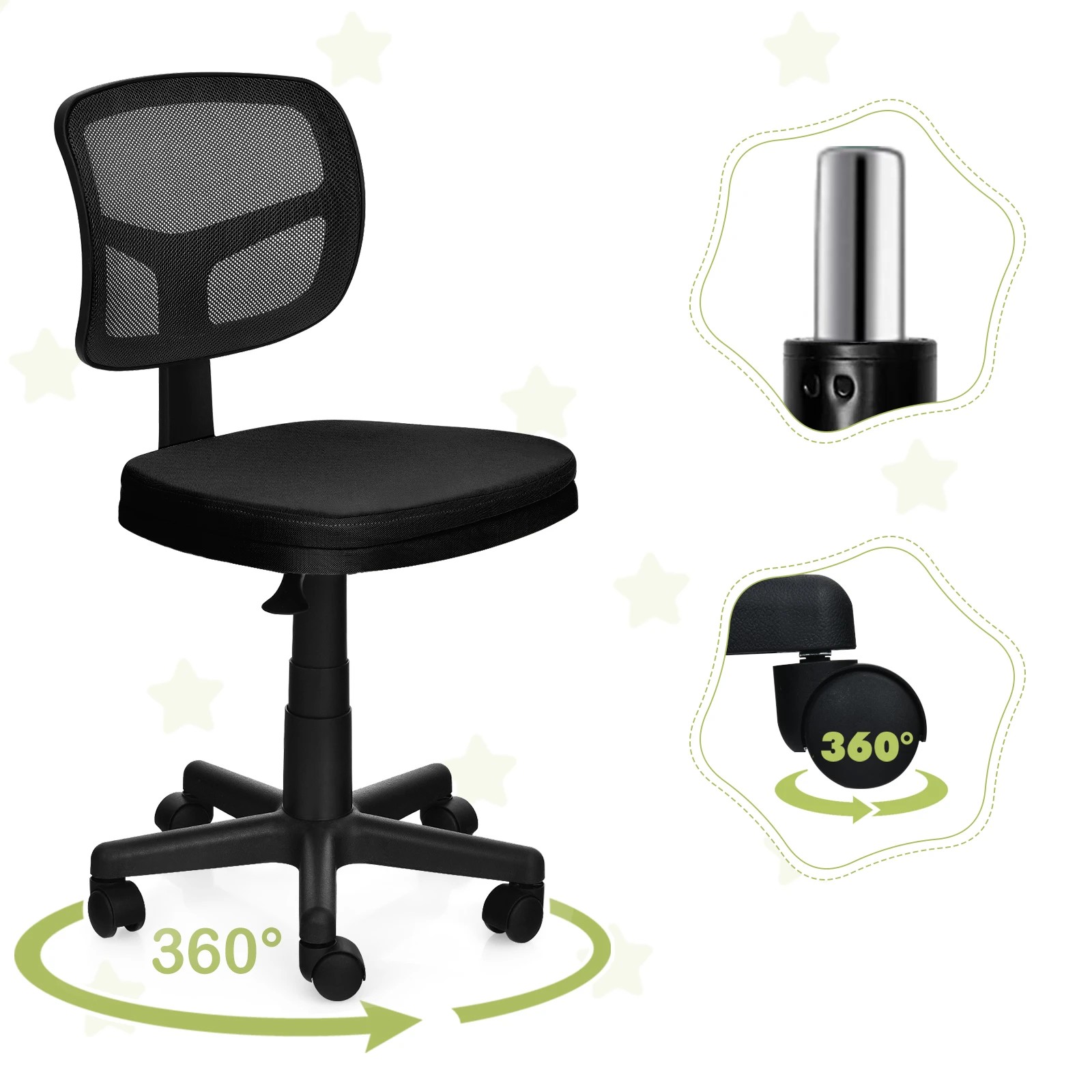 4 Costway Swivel Office Chair Mesh Desk Chair Adjustable Height - Black, 4 of 5