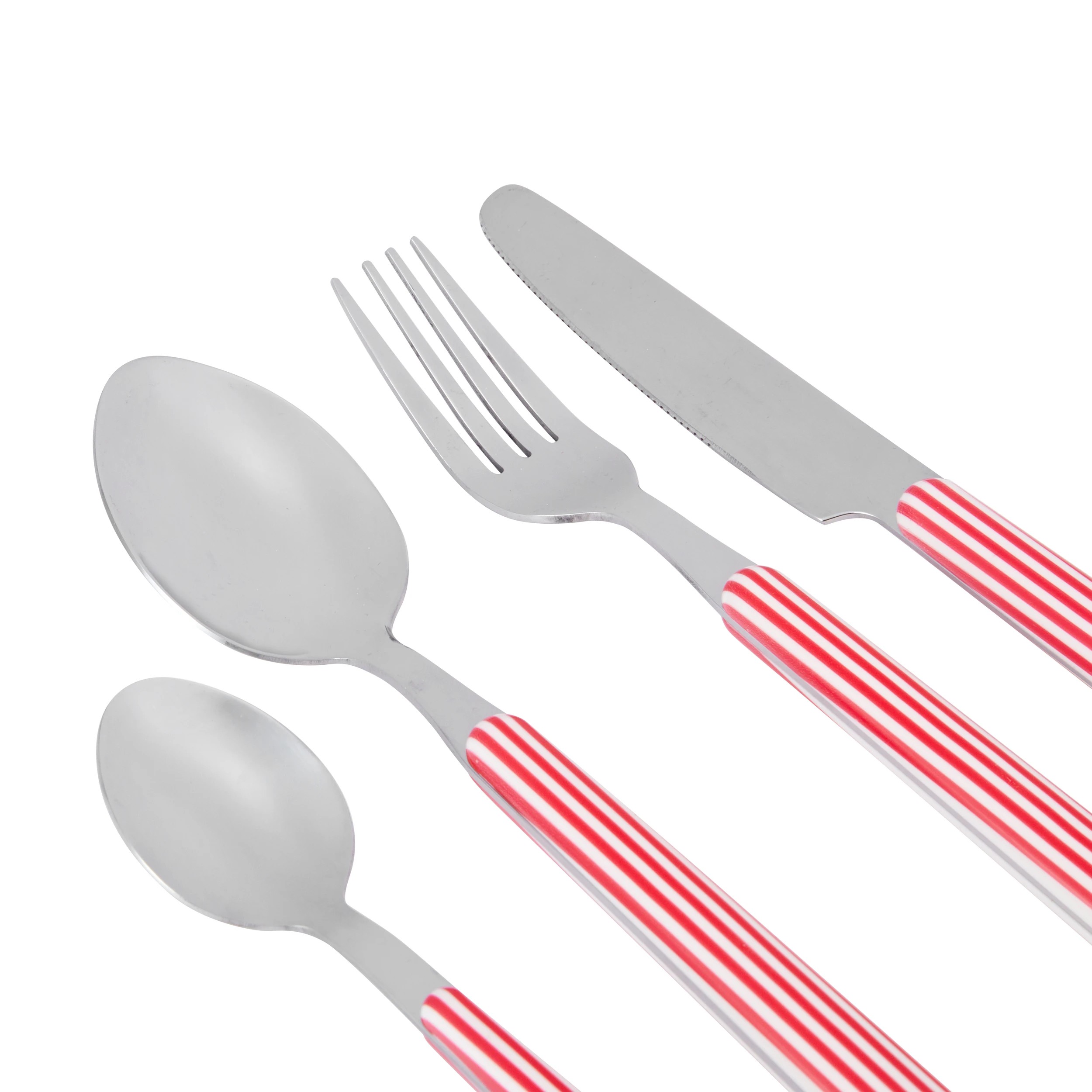 2 16 Piece Red Stripe Cutlery Set, 2 of 6