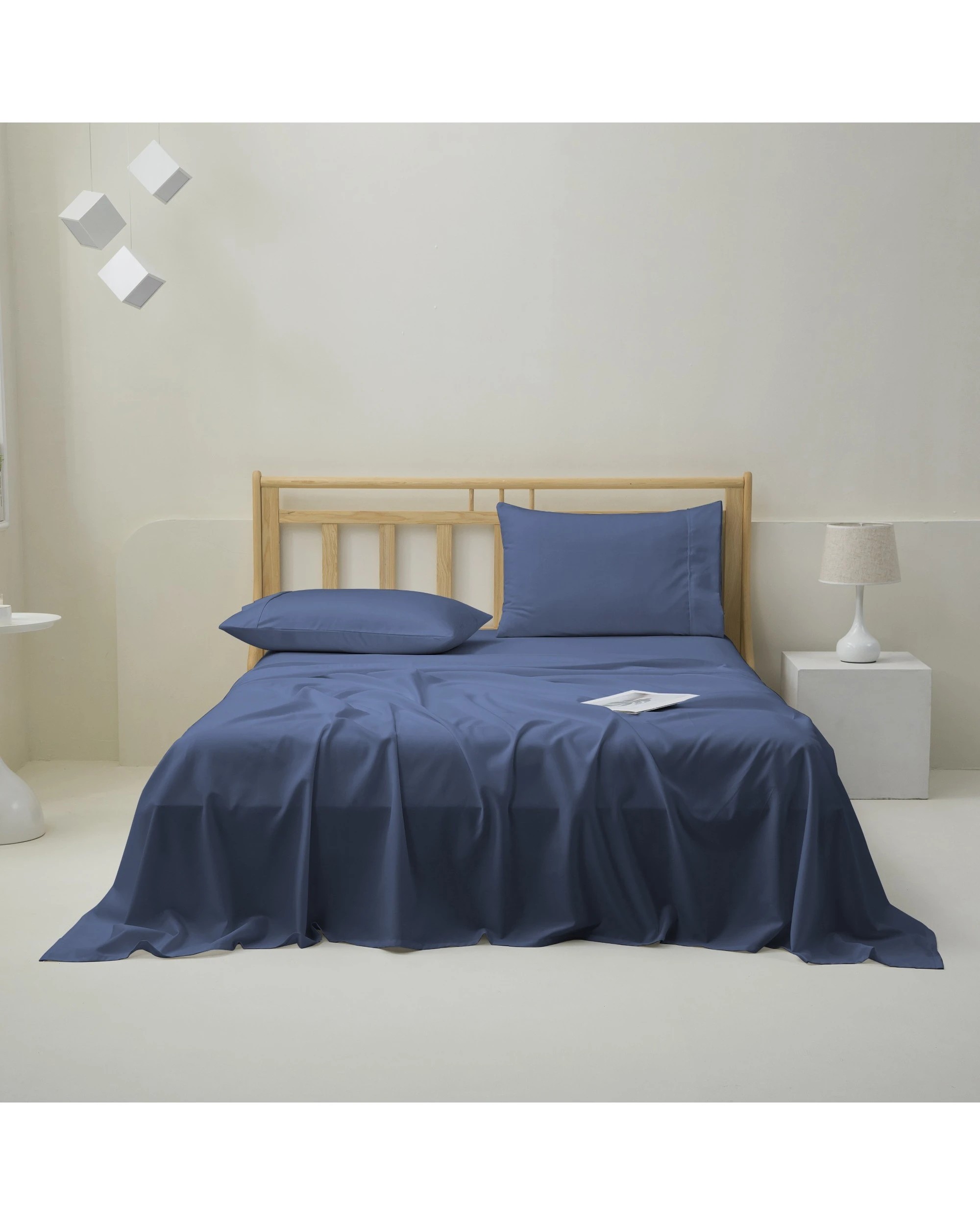 1 Dreamaker 1500TC Cotton Rich Sateen Sheet Set - King Single Bed - Navy, 1 of 6