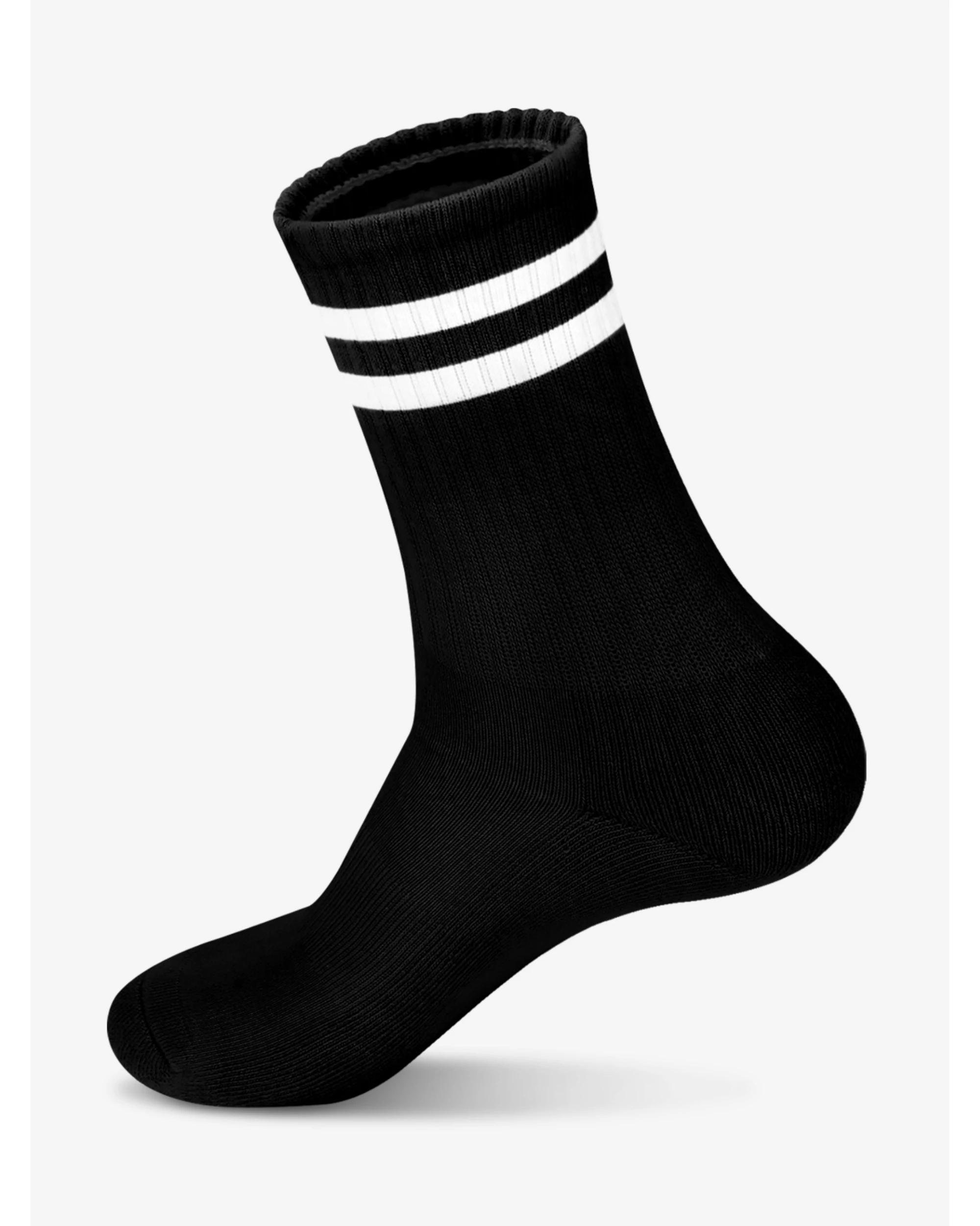 1 Advwin Medium Yellow Crew Socks for Sports and Daily Wear BLACK, 1 of 5