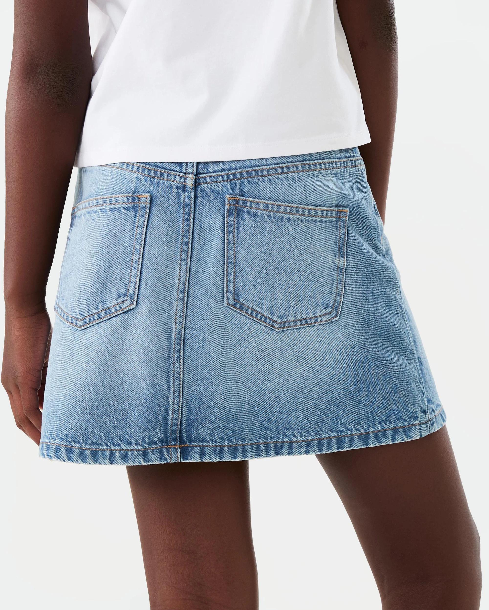 4 Denim Skirt Mid Wash, 4 of 8