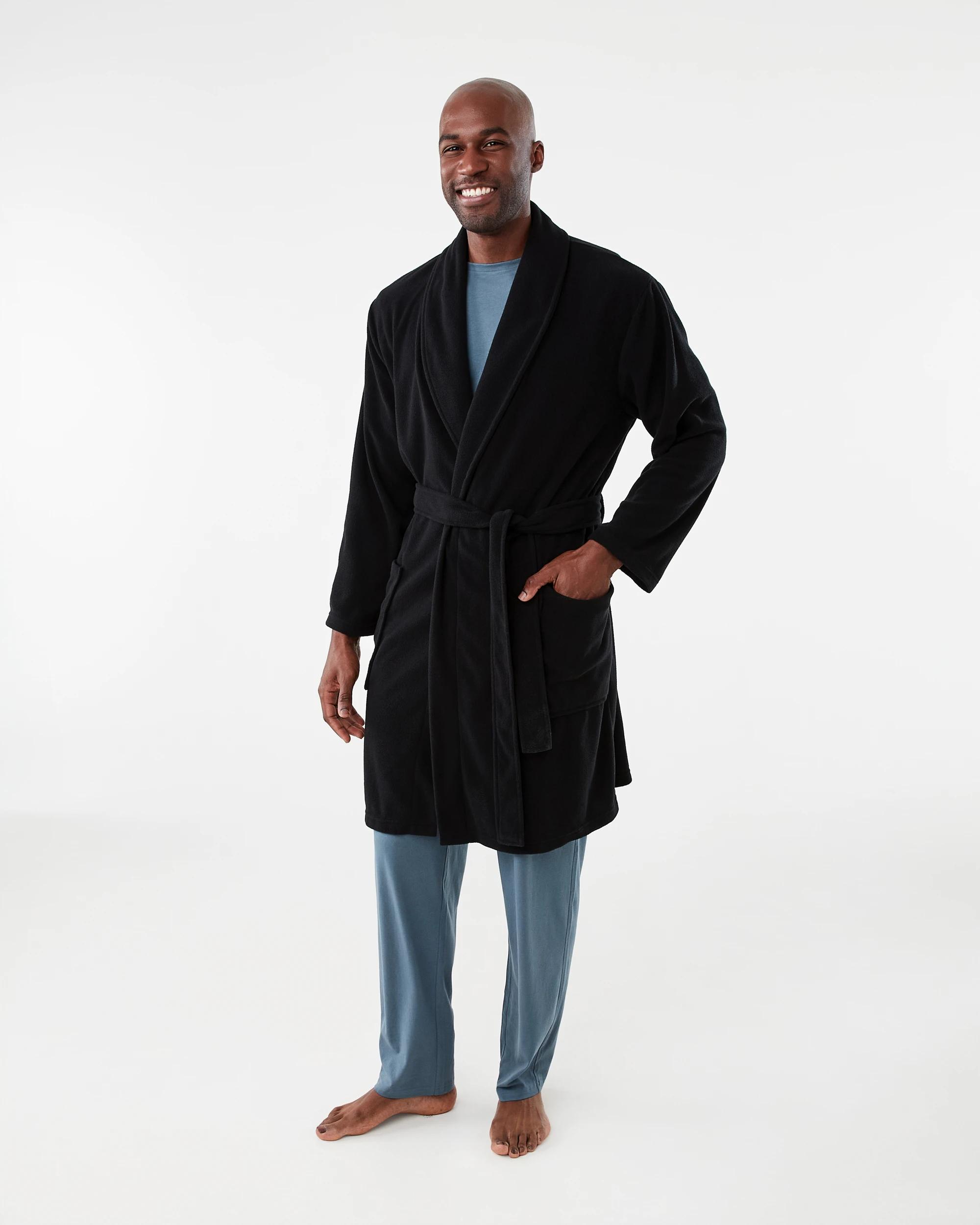 3 Polar Fleece Gown Black, 3 of 8