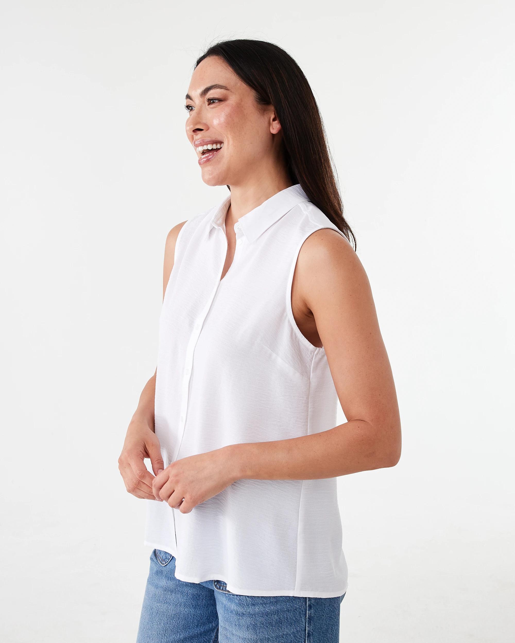 2 Sleeveless Soft Shirt White, 2 of 5
