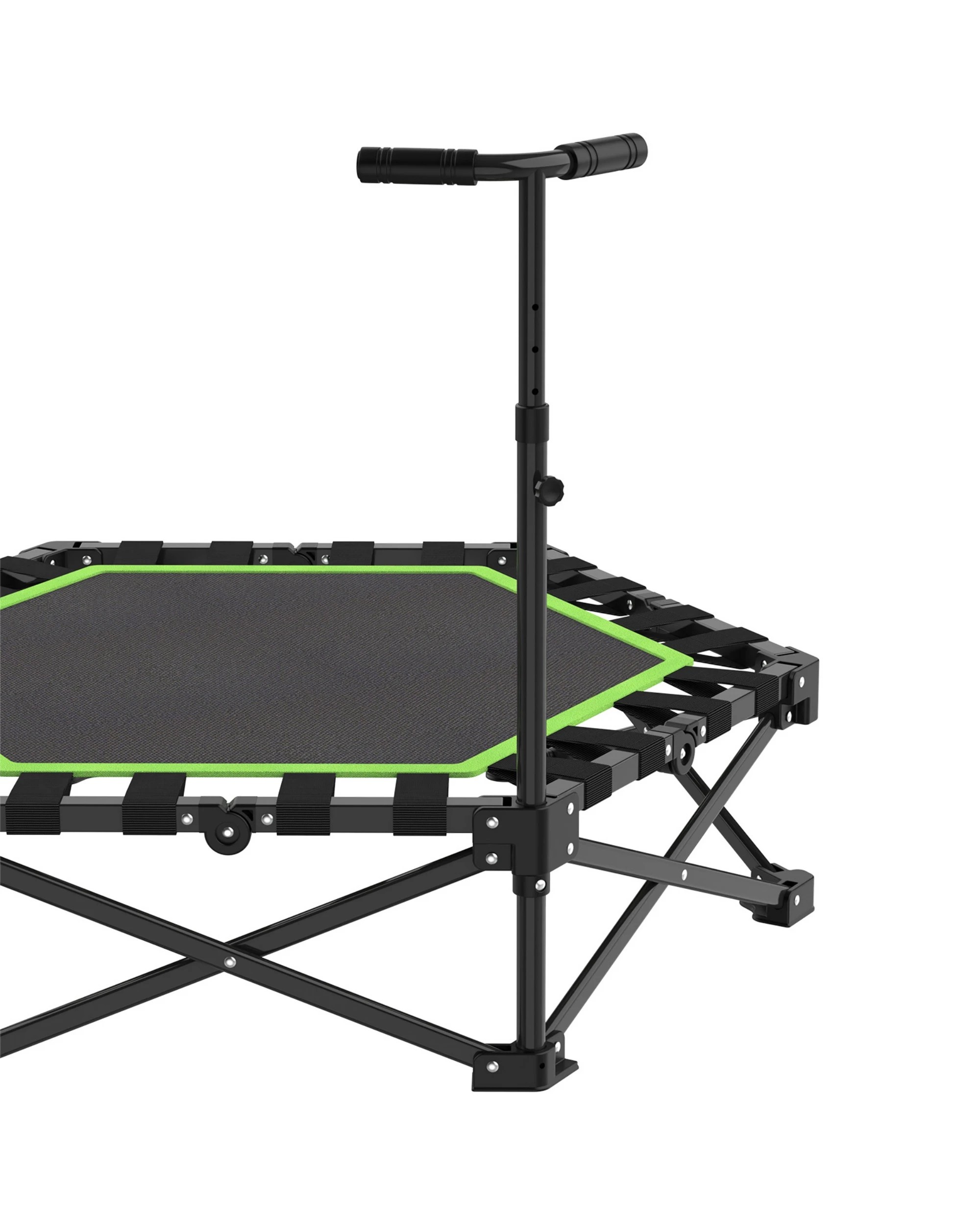 4 Advwin 42" Mini Trampoline 3s Quick Folding Rebounder with 3 Level Adjustable Handle, 150KG Capacity Green, 4 of 6
