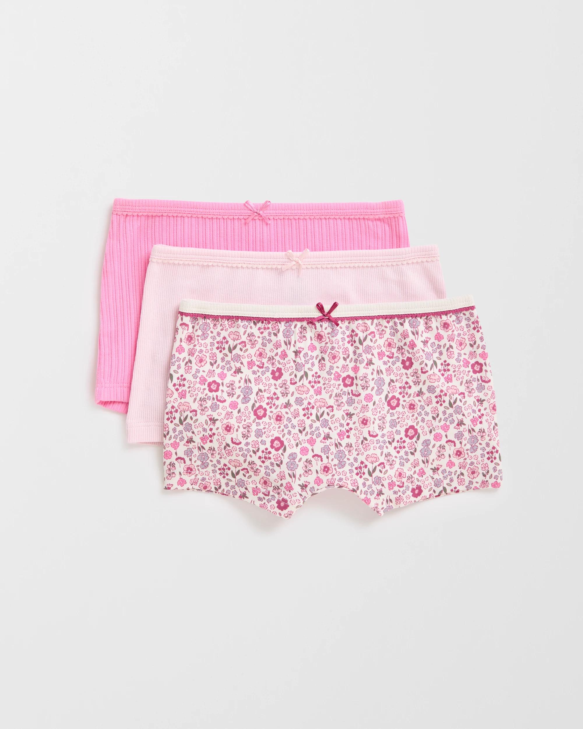 1 Maxx Australian Cotton 3 Pack Younger Girls Hang Shorties FLORAL, 1 of 1